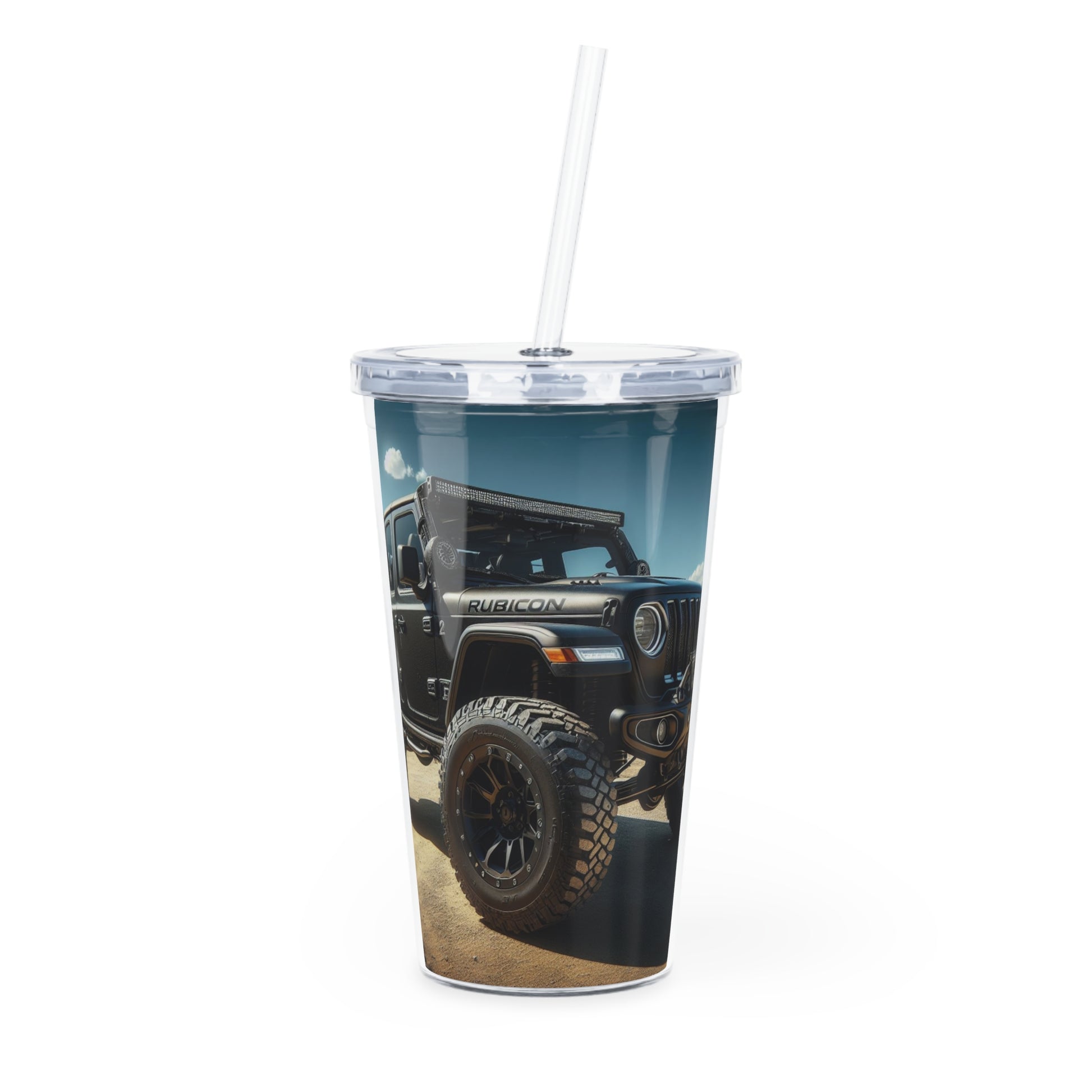 Black Rubicon Tumbler with Straw Mug Printify 20oz Transparent