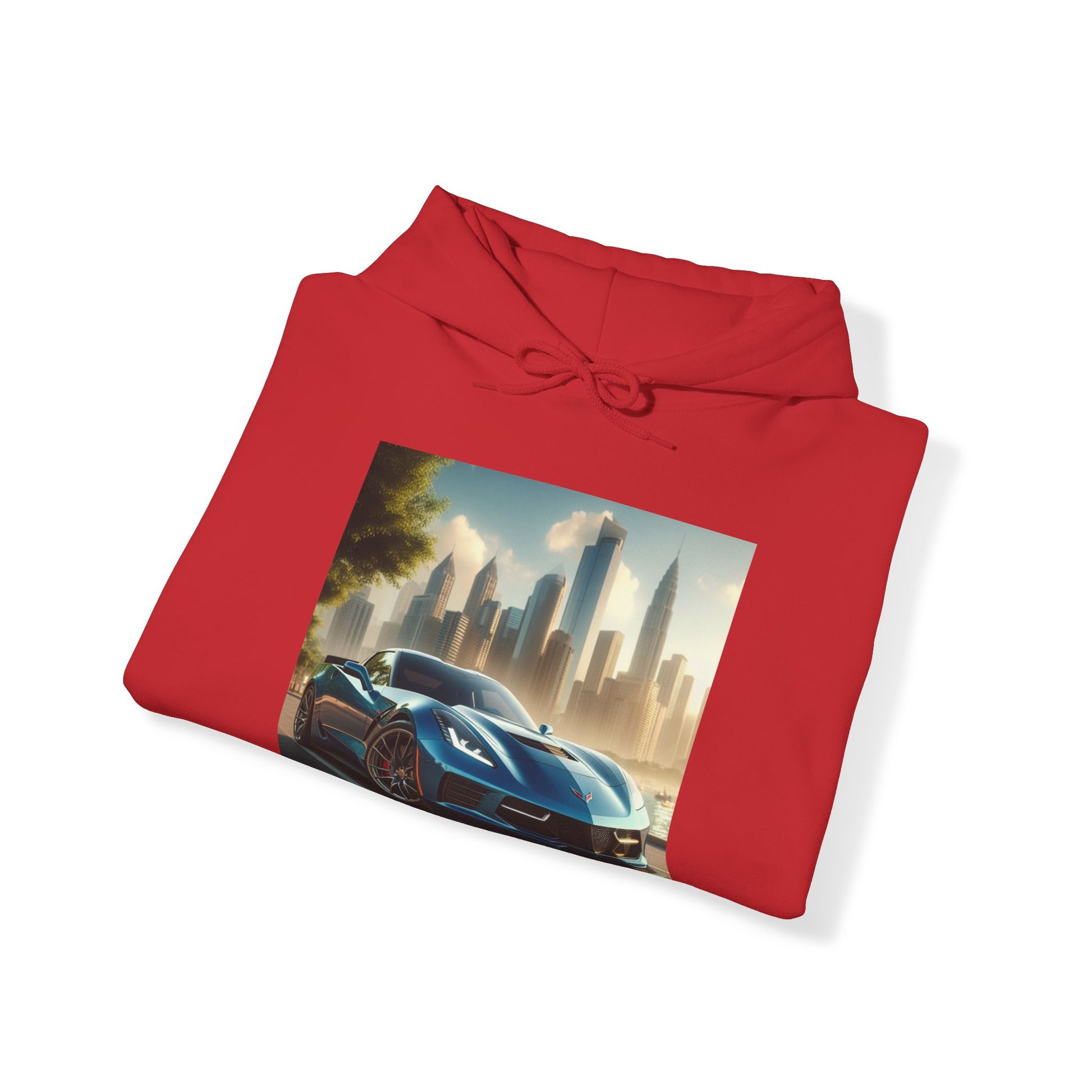 Blue Corvette Hoodie Hoodie Printify