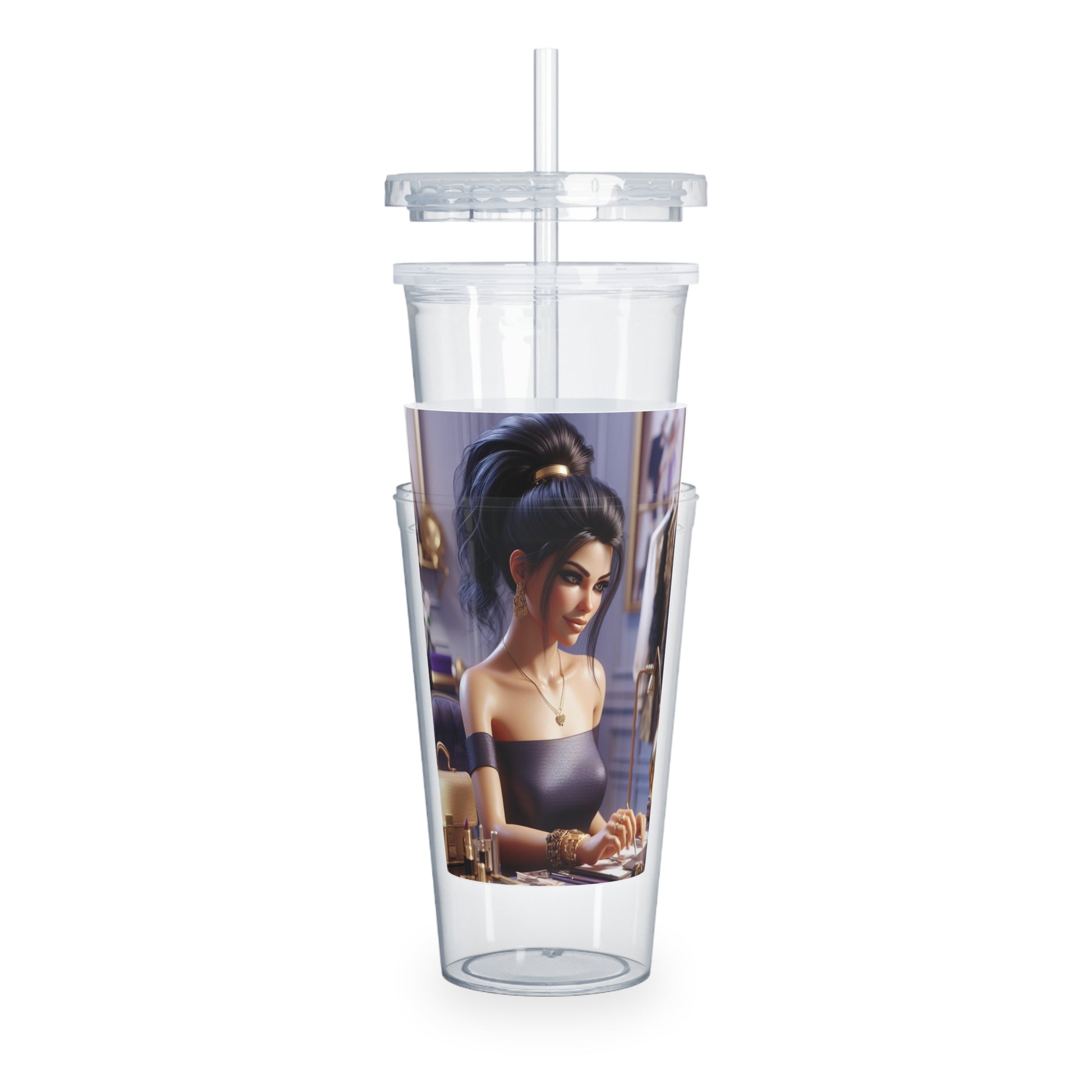 Fashion and Beauty Tumbler with Straw Mug Printify