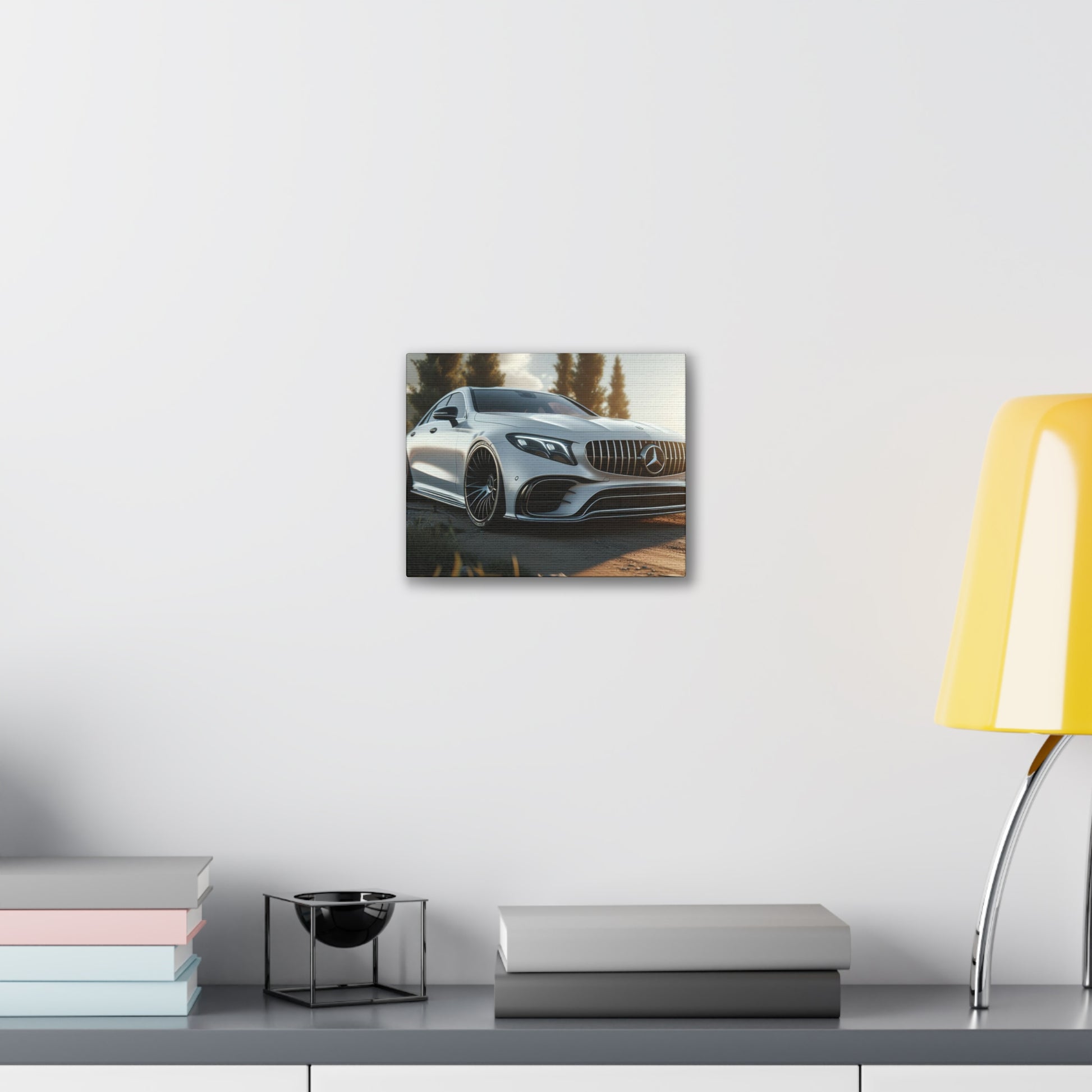 White Mercedes Canvas Canvas Printify 10" x 8" (Horizontal) 0.75''