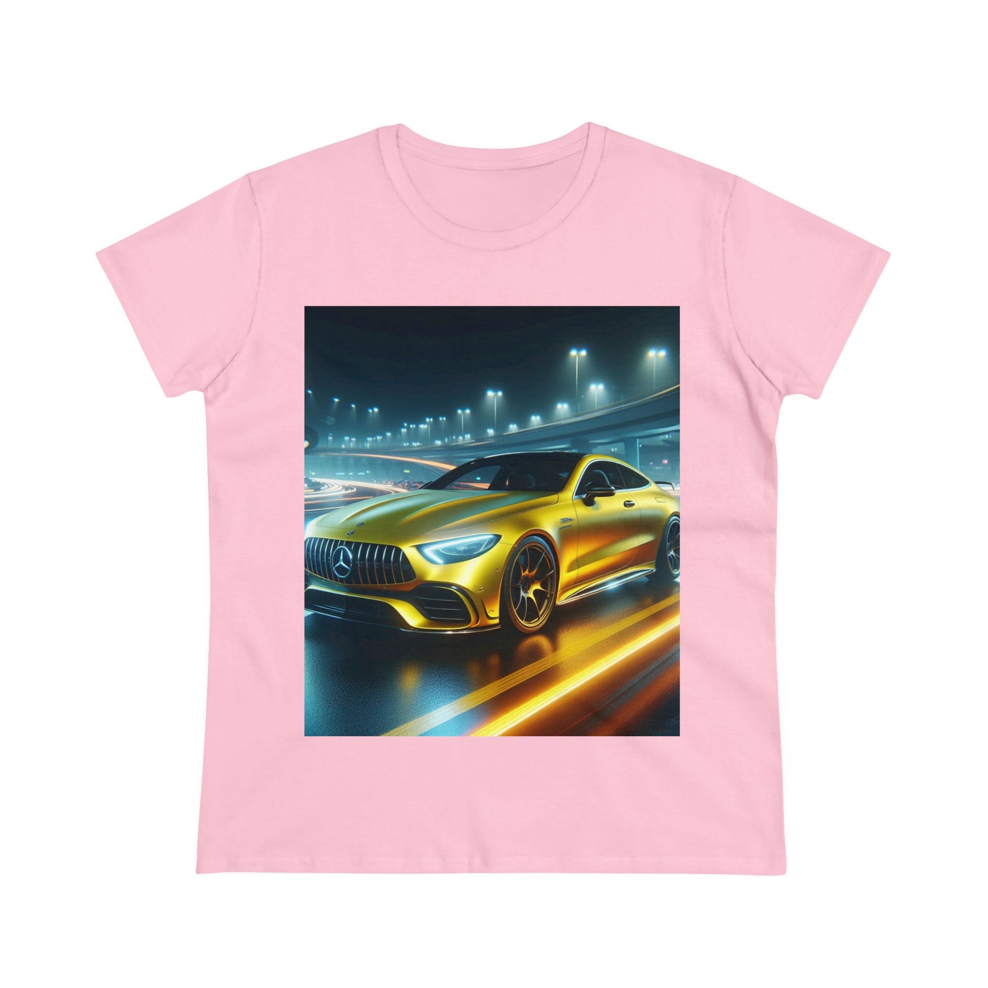 Yellow Mercedes T-Shirt T-Shirt Printify Light Pink S