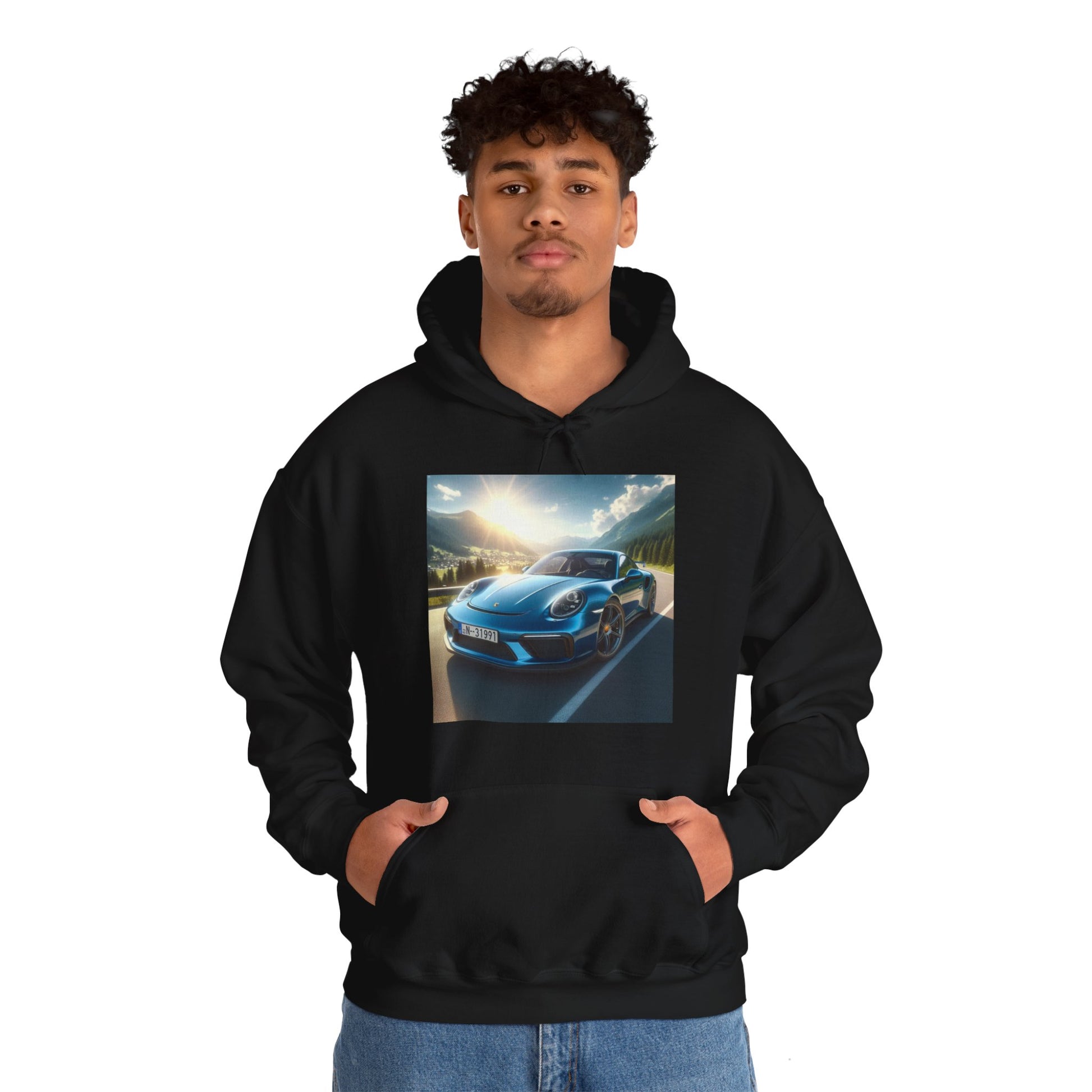 Blue Porsche Hoodie Hoodie Printify