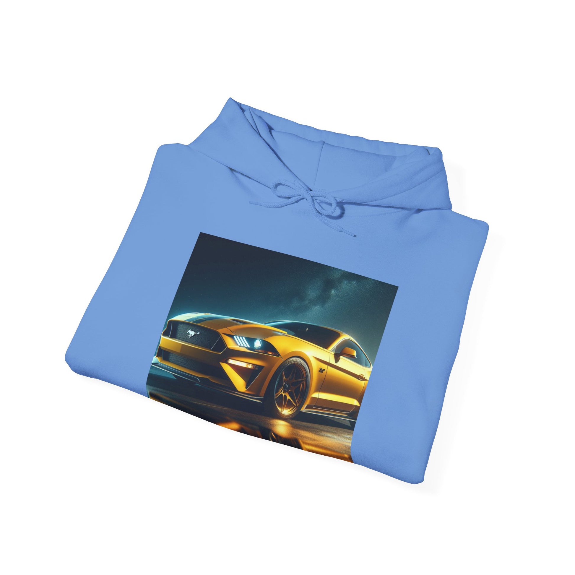 Yellow Mustang Hoodie Hoodie Printify