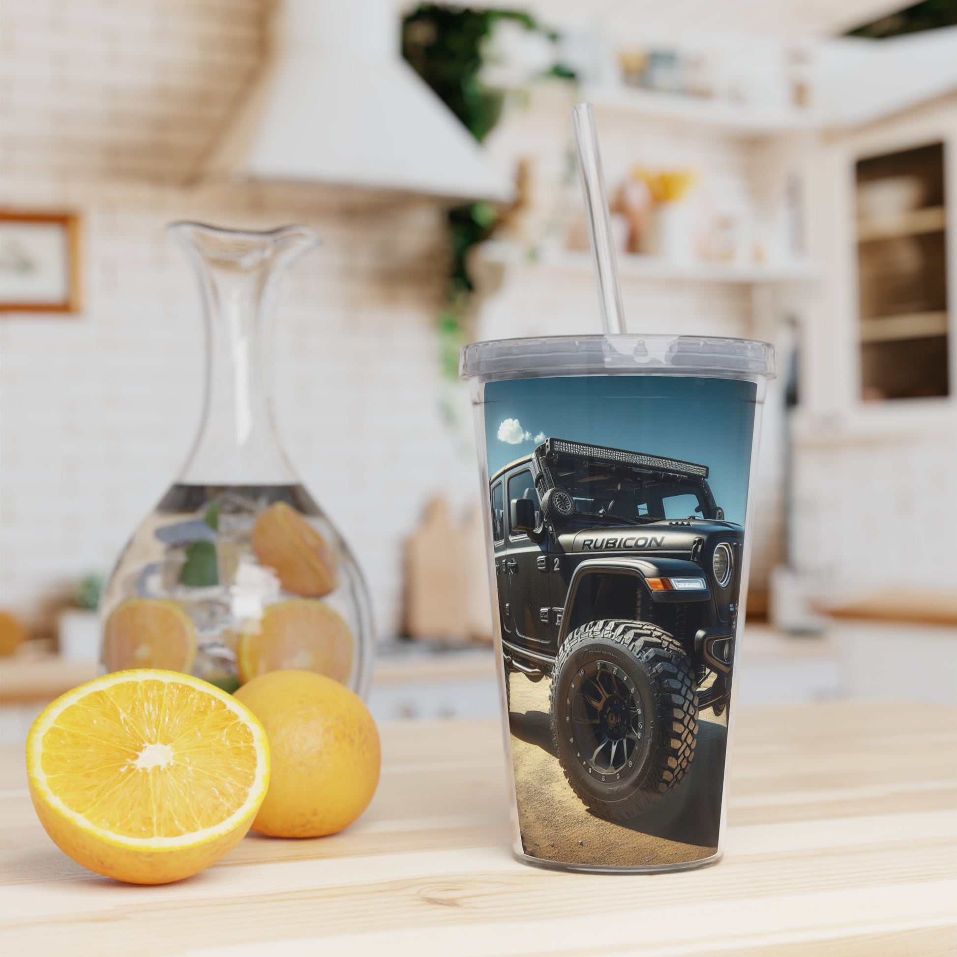 Black Rubicon Tumbler with Straw Mug Printify