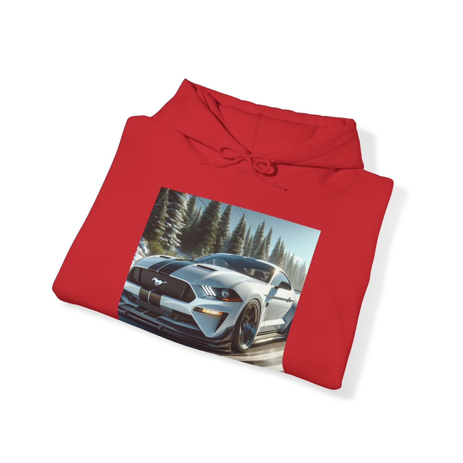 White Mustang Hoodie Hoodie Printify