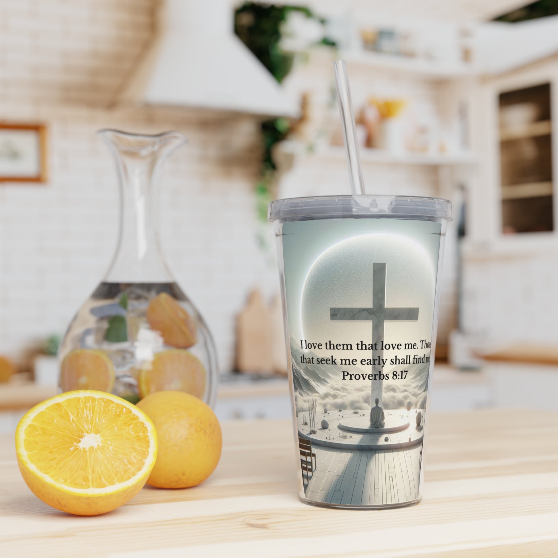 Proverbs 8:17 Tumbler with Straw Mug Printify