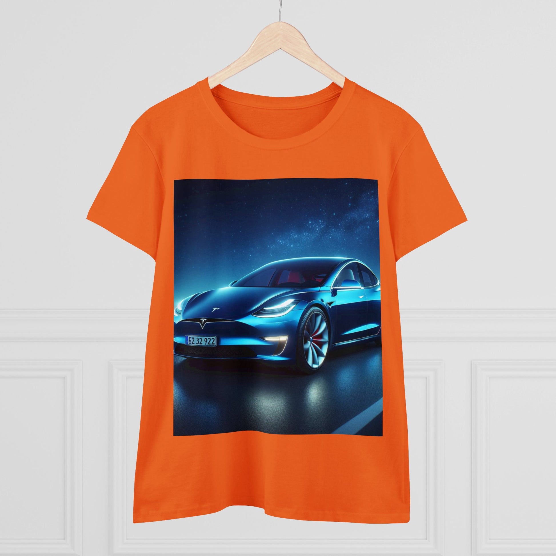 Blue Tesla T-Shirt T-Shirt Printify