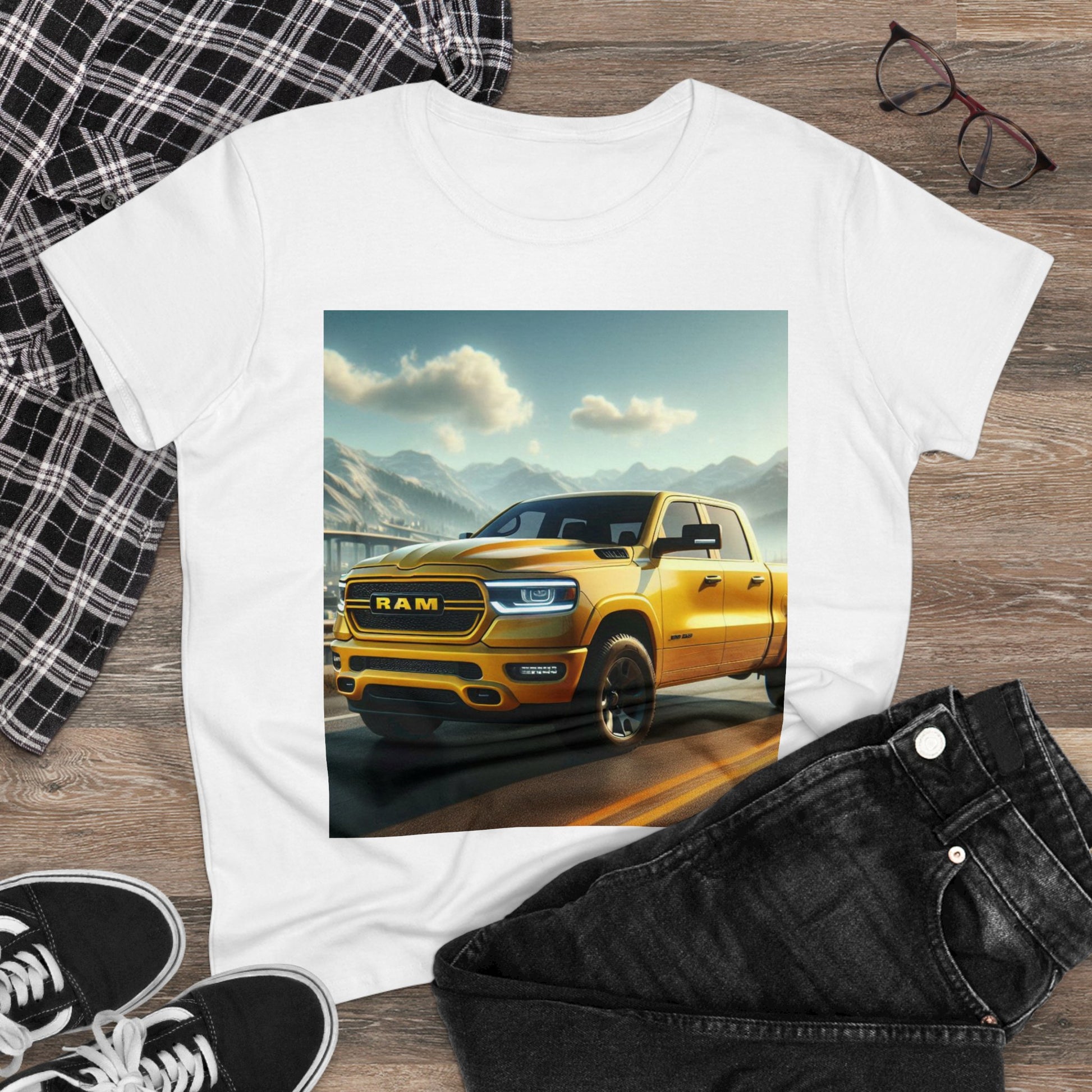Yellow Dodge Ram T-Shirt T-Shirt Printify