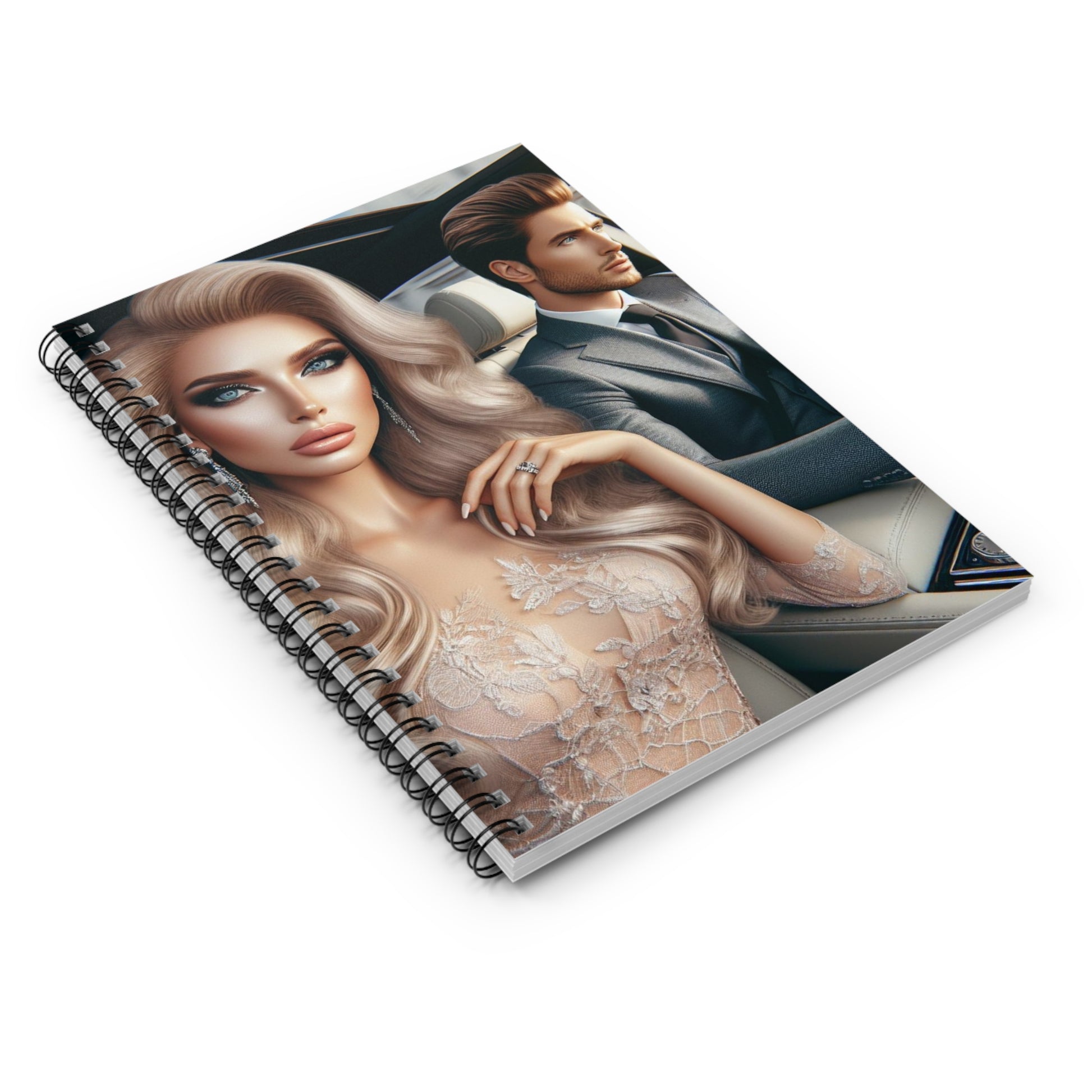 Elegant Drive Spiral Notebook Paper products Printify
