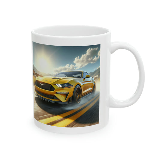 Yellow Mustang Mug Mug Printify