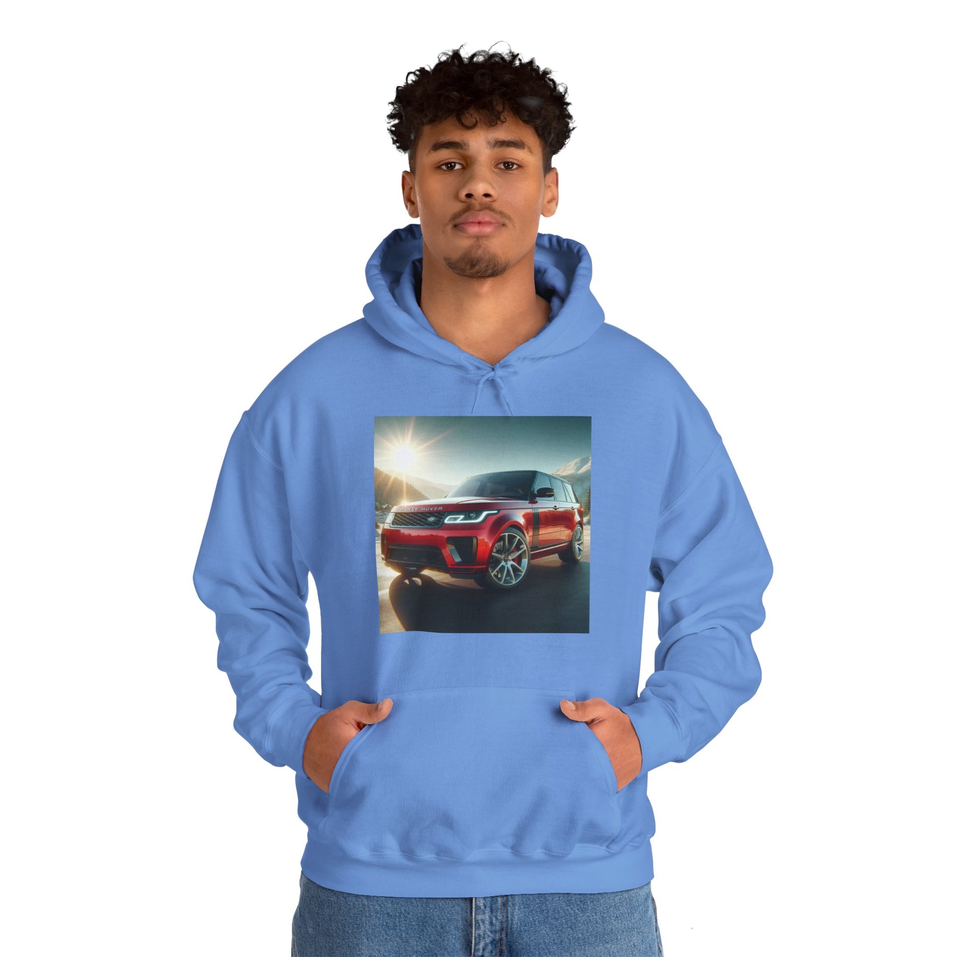 Red Range Rover Hoodie Hoodie Printify
