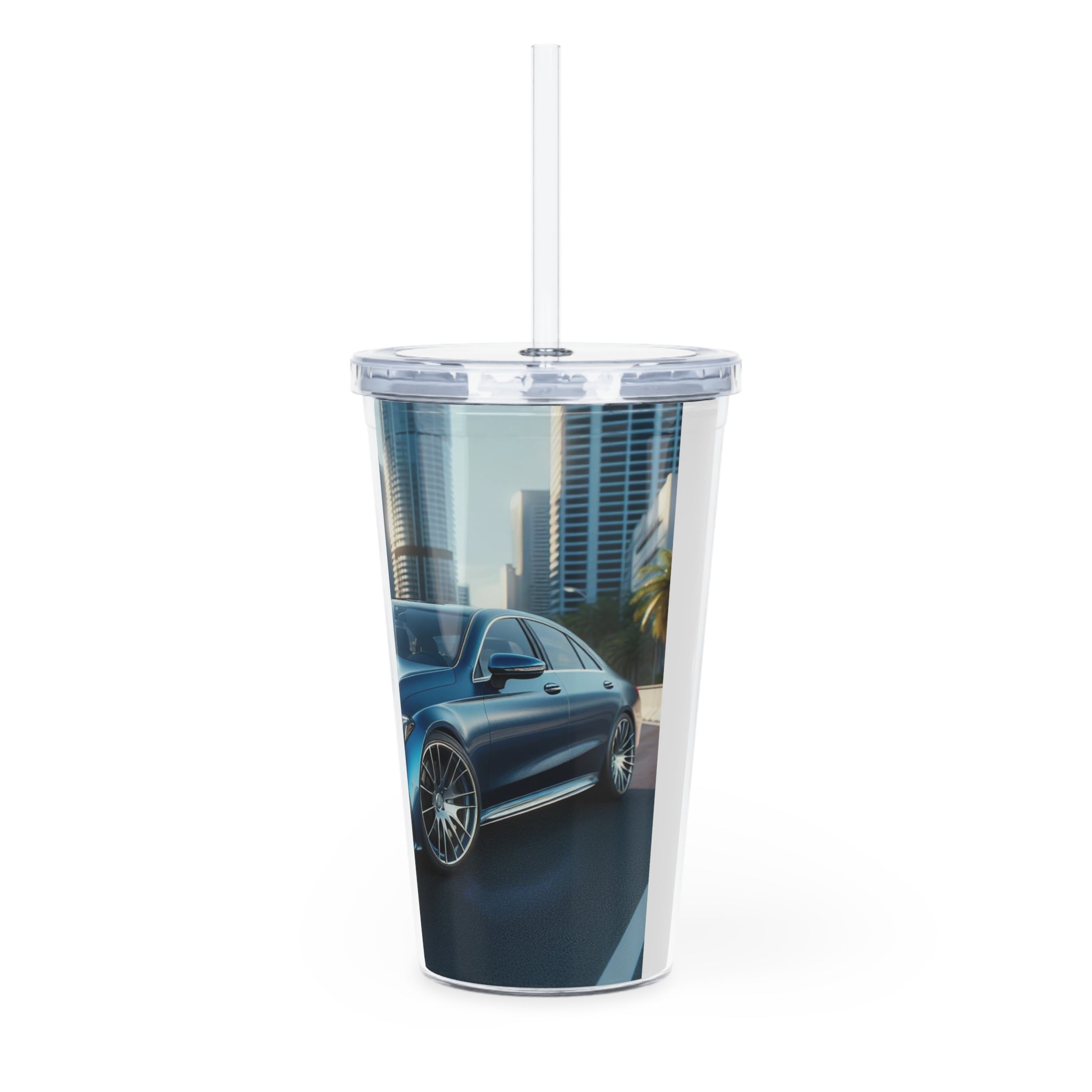 Blue Mercedes Tumbler with Straw Mug Printify