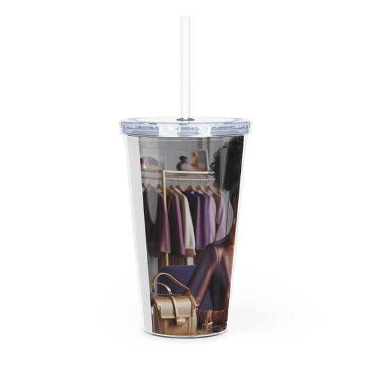Fashion and Beauty Tumbler with Straw Mug Printify