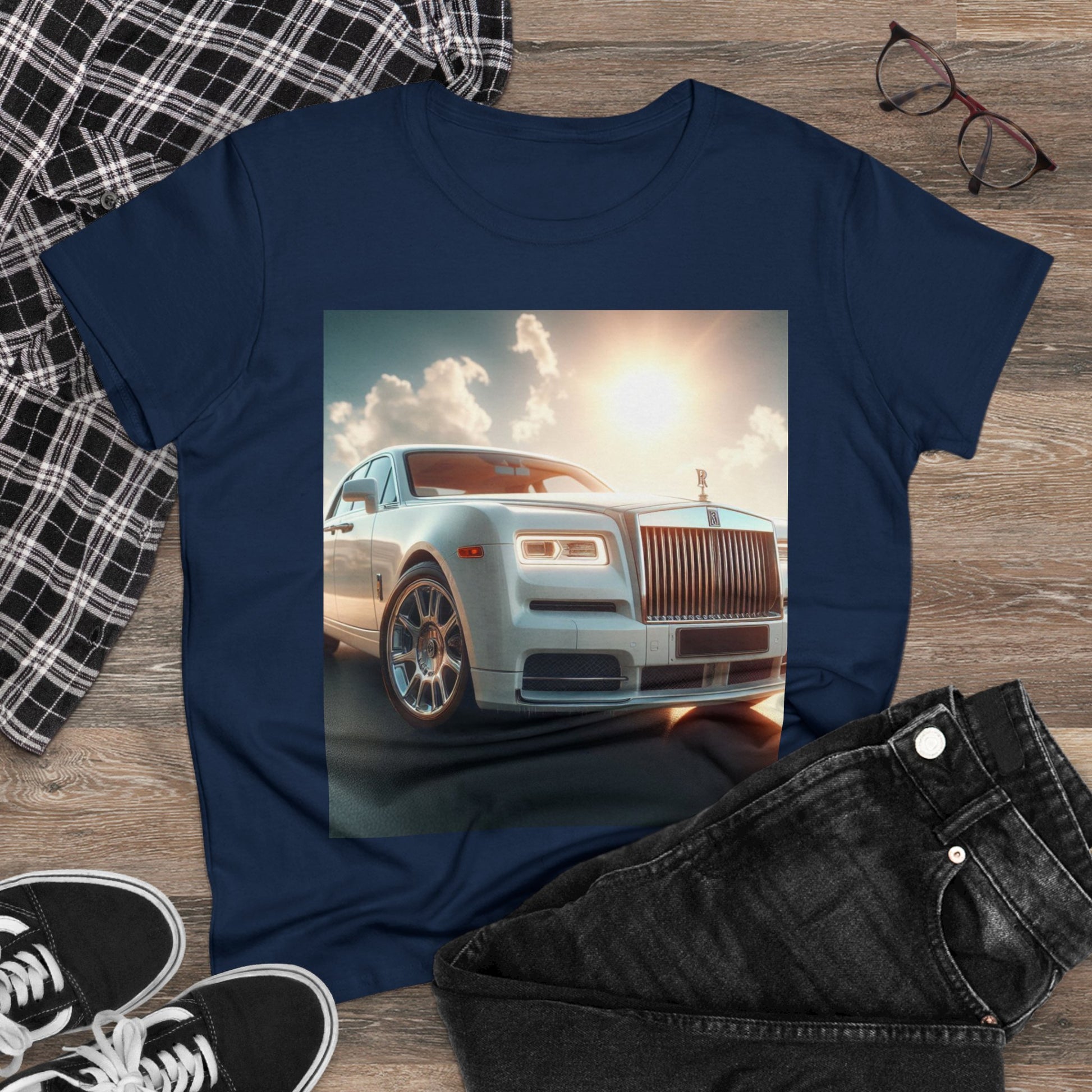 White Rolls Royce T-Shirt T-Shirt Printify