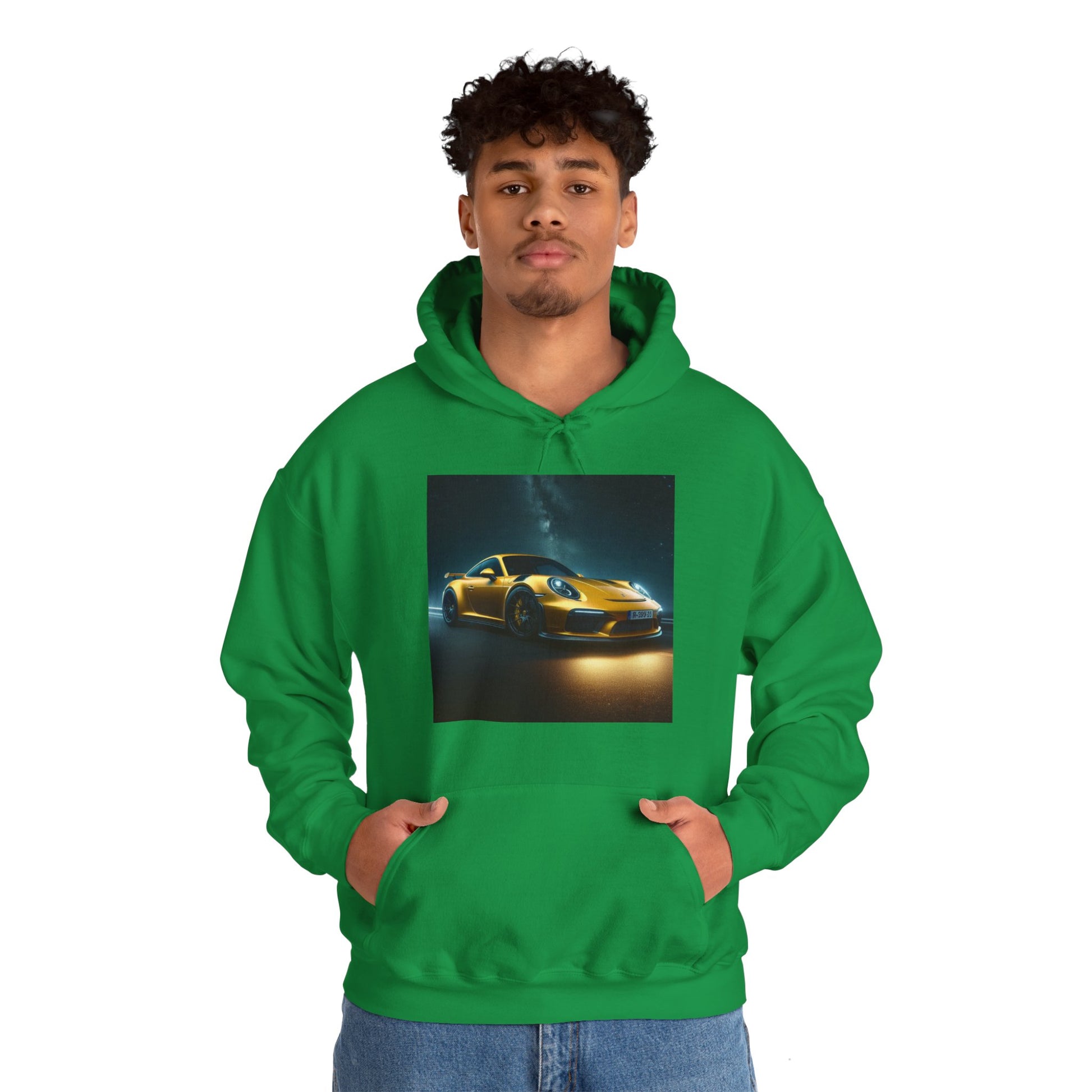 Yellow Porsche Hoodie Hoodie Printify