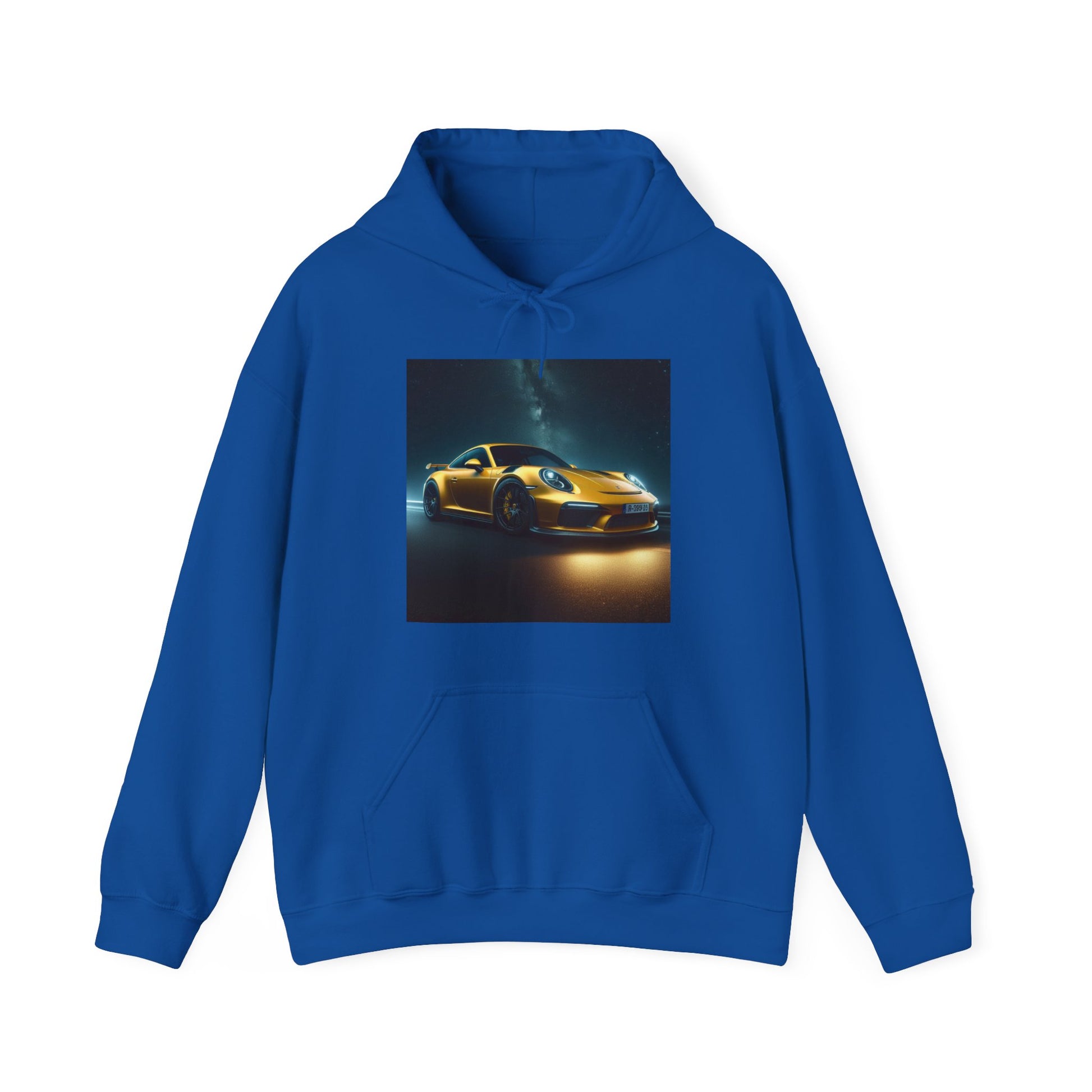 Yellow Porsche Hoodie Hoodie Printify Royal S