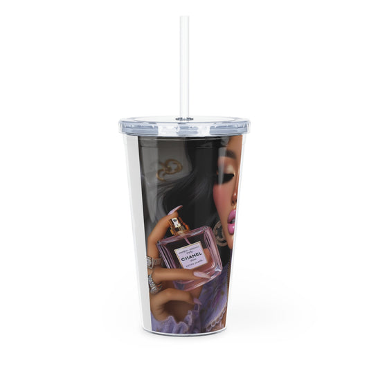 Chanel Please Tumbler with Straw Mug Printify