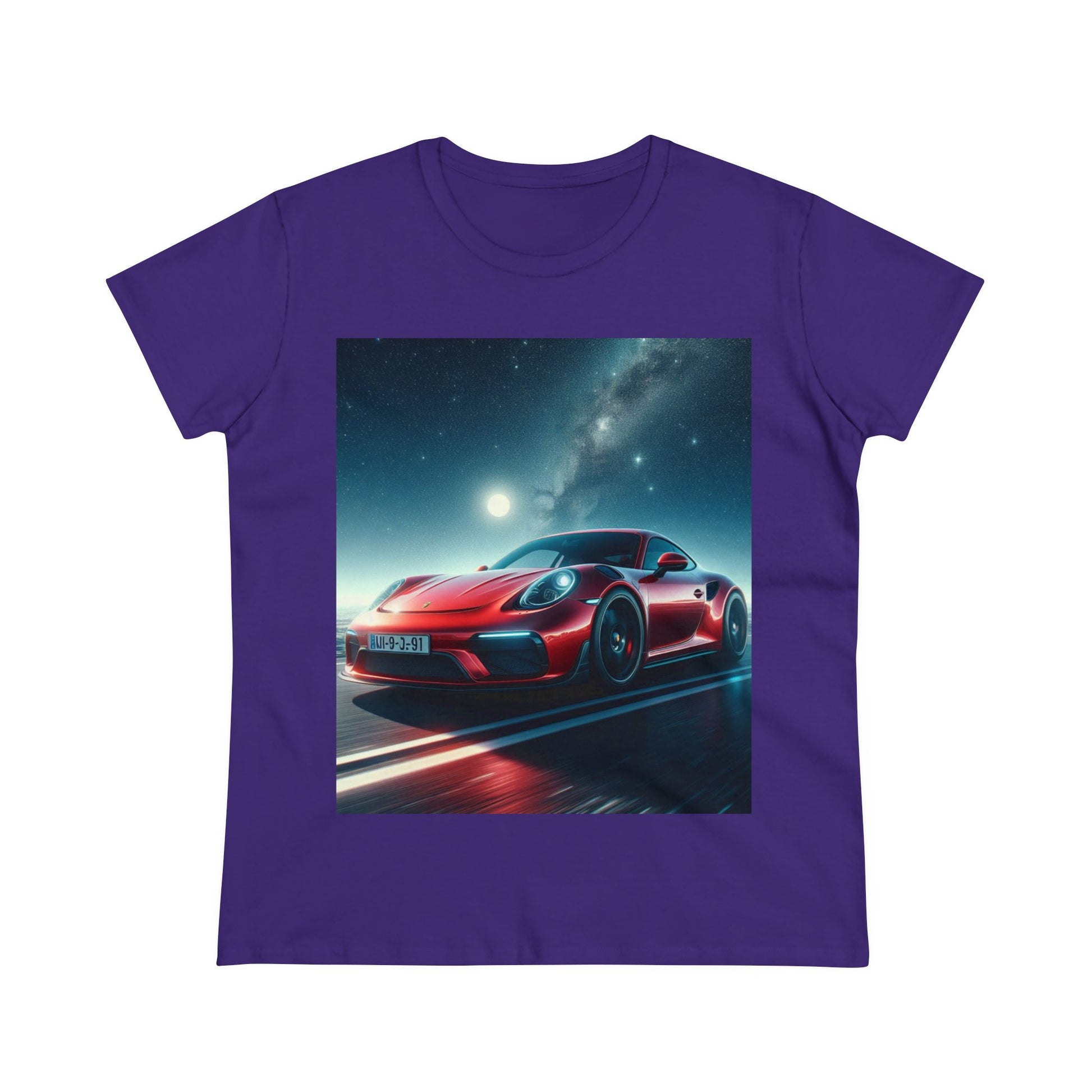 Red Porsche T-Shirt T-Shirt Printify Purple S