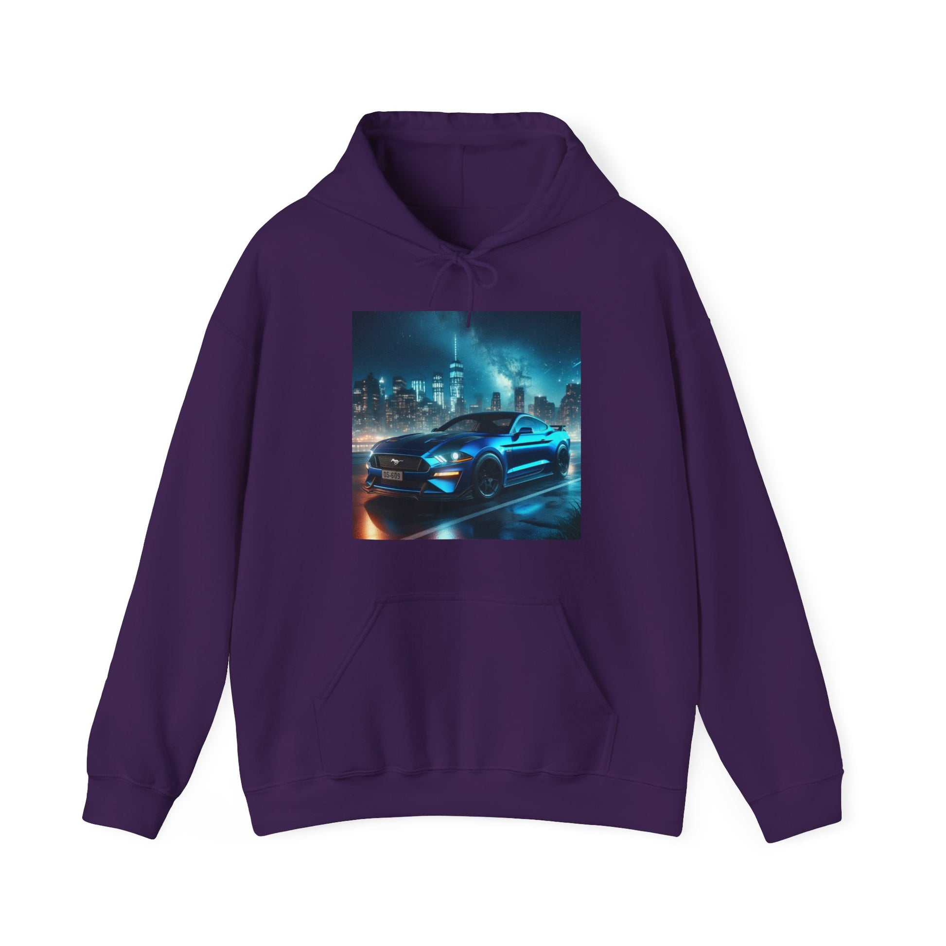 Blue Mustang Hoodie Hoodie Printify Purple S