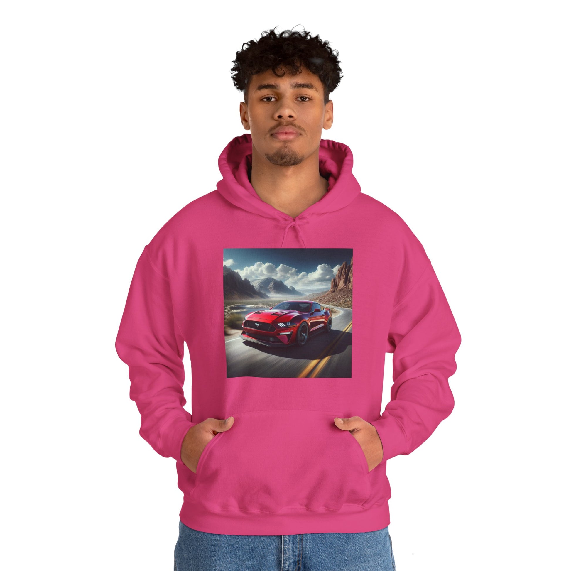 Red Mustang Hoodie Hoodie Printify