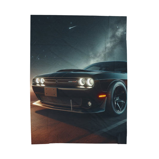 Black Challenger Plush Blanket Blanket Printify 60" × 80"