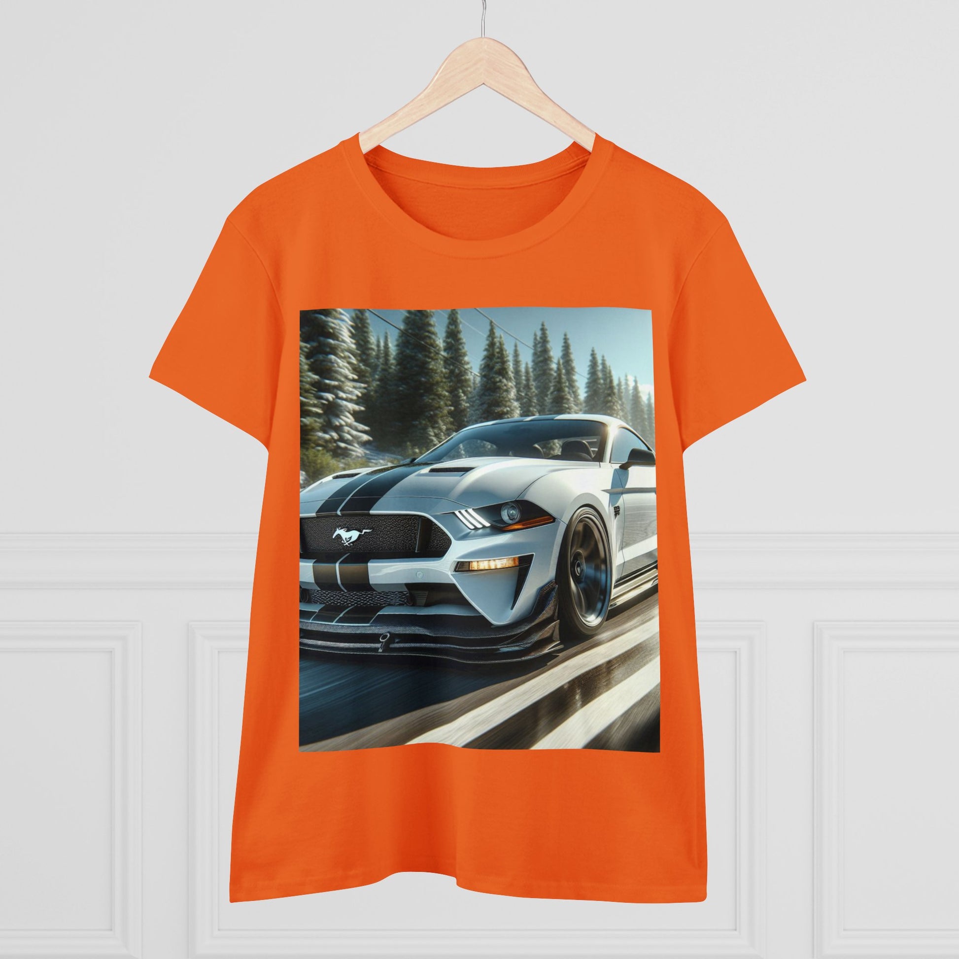White Mustang T-Shirt T-Shirt Printify