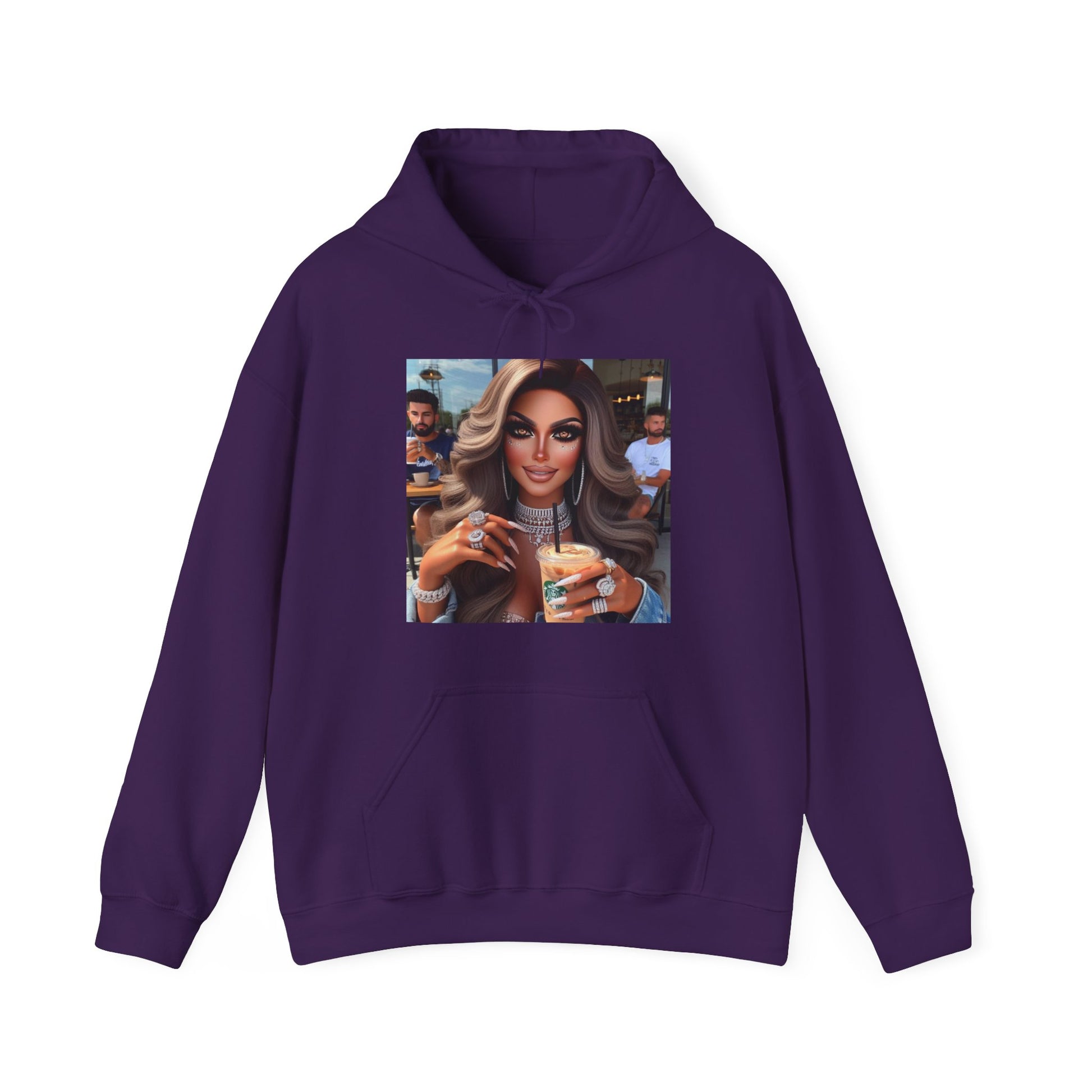 Coffee Beauty Hoodie Hoodie Printify Purple S