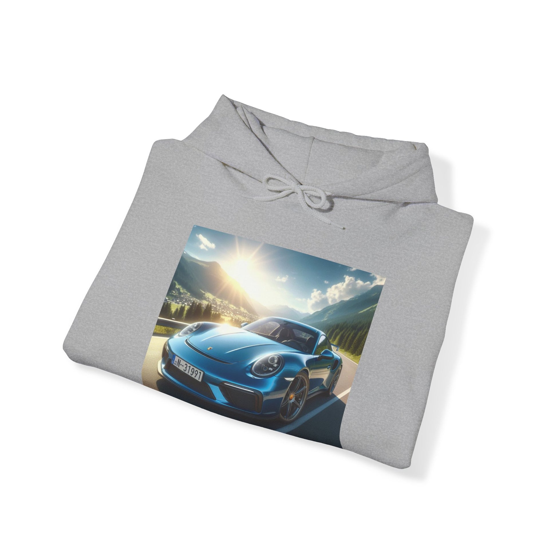 Blue Porsche Hoodie Hoodie Printify