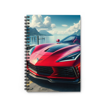 Red Corvette Spiral Notebook Paper products Printify One Size