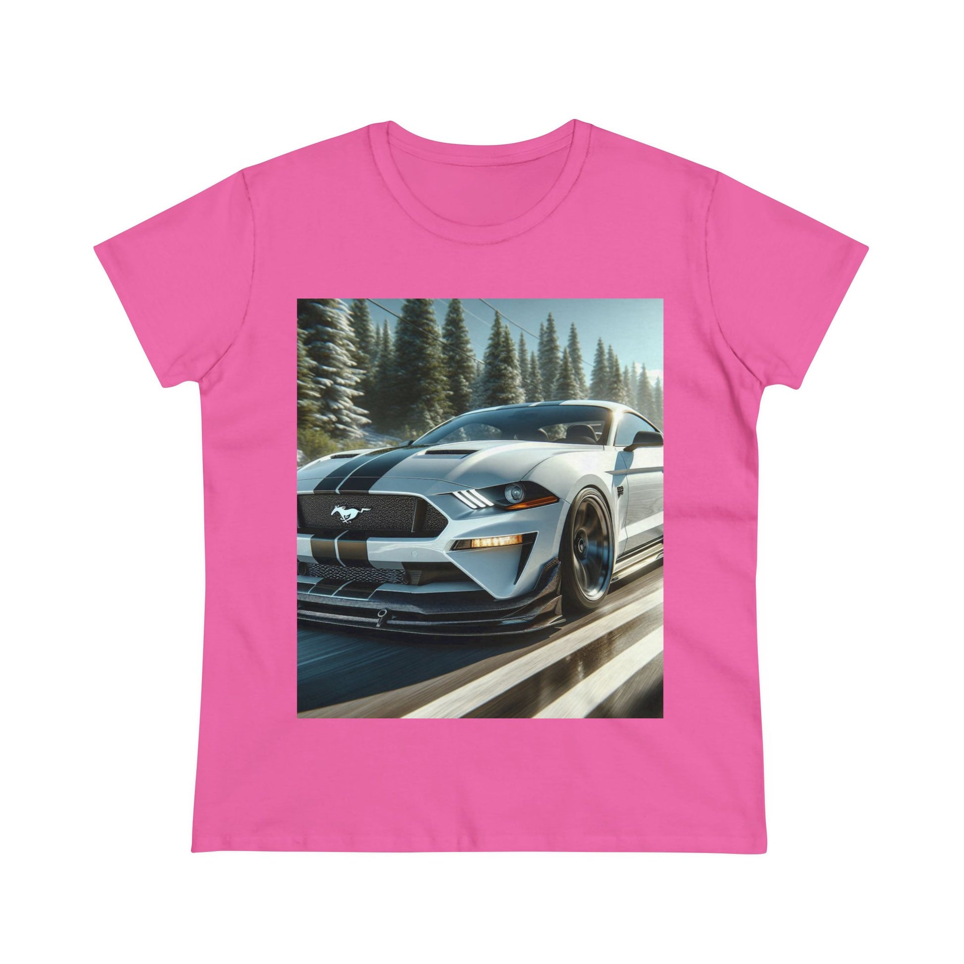 White Mustang T-Shirt T-Shirt Printify Azalea S