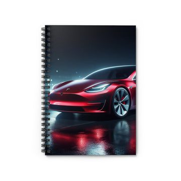 Red Tesla Spiral Notebook Paper products Printify One Size