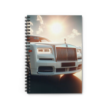 White Rolls Royce Spiral Notebook Paper products Printify One Size