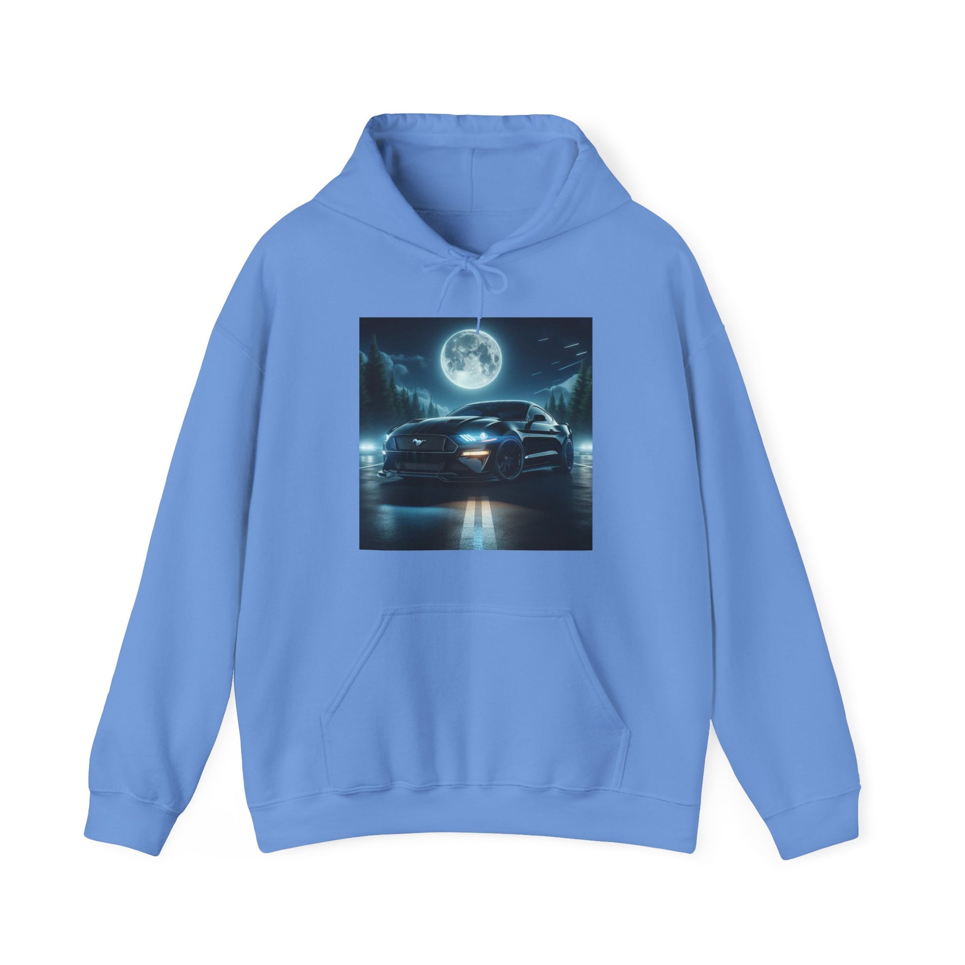 Black Mustang Hoodie Hoodie Printify Carolina Blue S