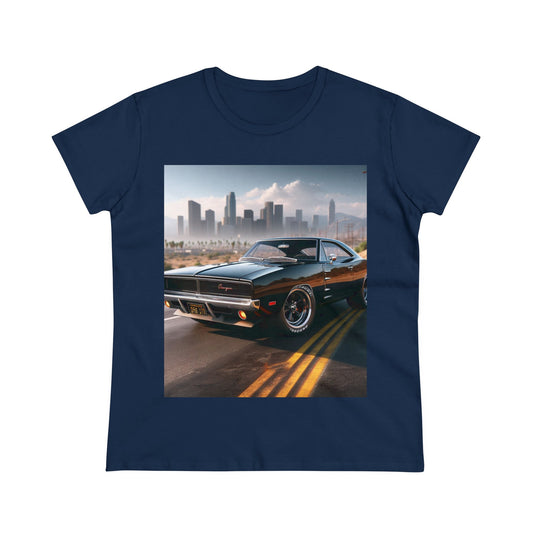 1970 Black Dodge Charge T-Shirt T-Shirt Printify Navy S