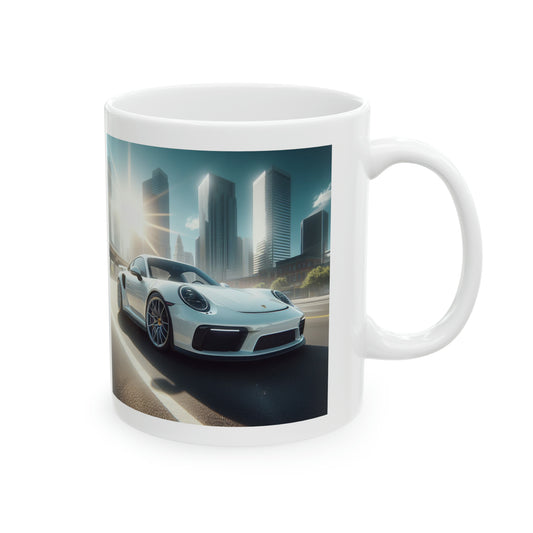 White Porsche Mug Mug Printify