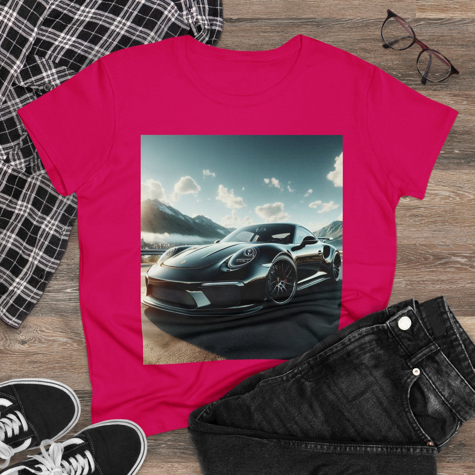 Black Porsche T-Shirt T-Shirt Printify