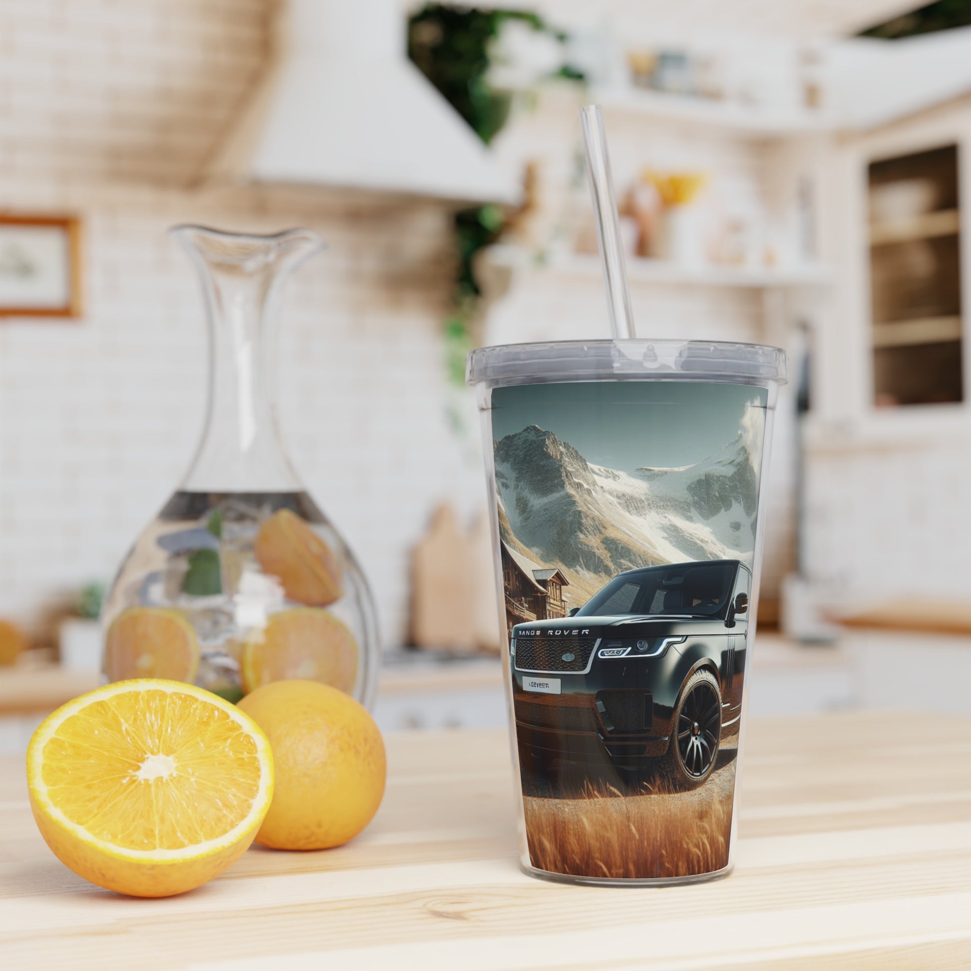 Black Range Rover Tumbler with Straw Mug Printify