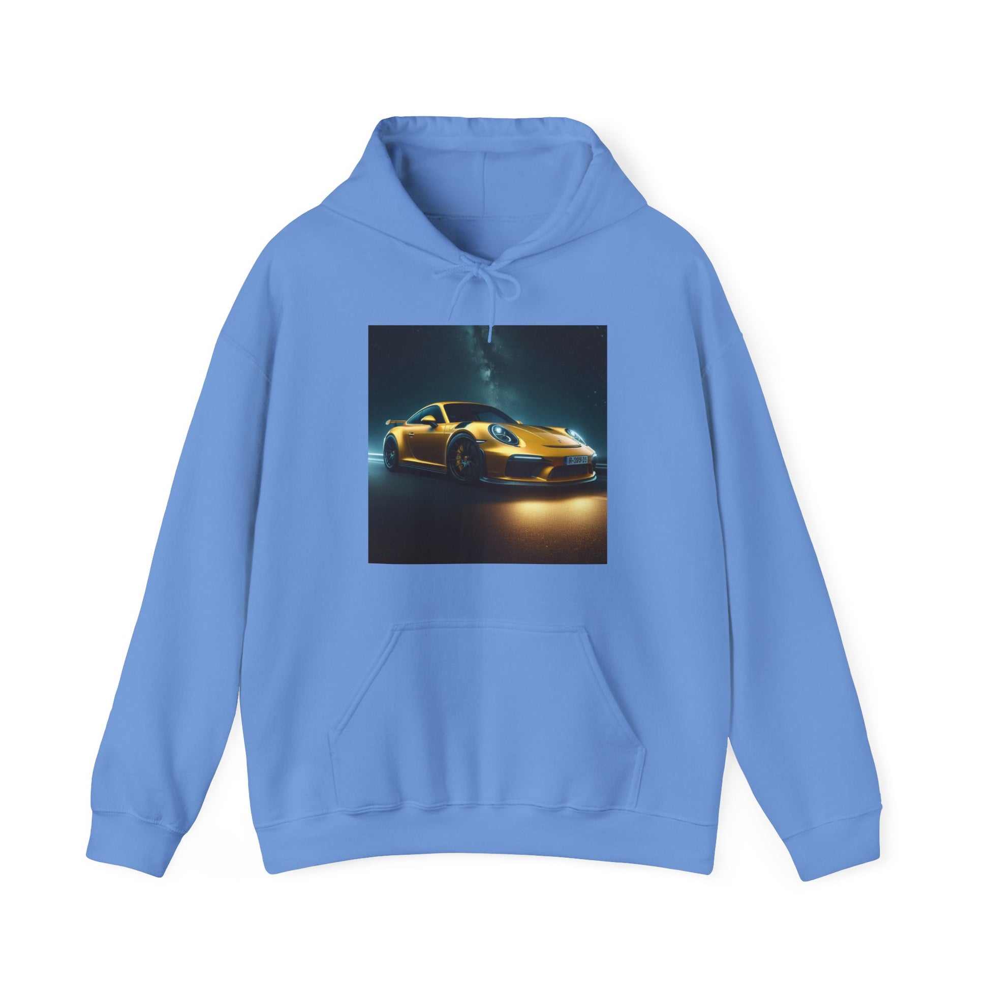 Yellow Porsche Hoodie Hoodie Printify Carolina Blue S