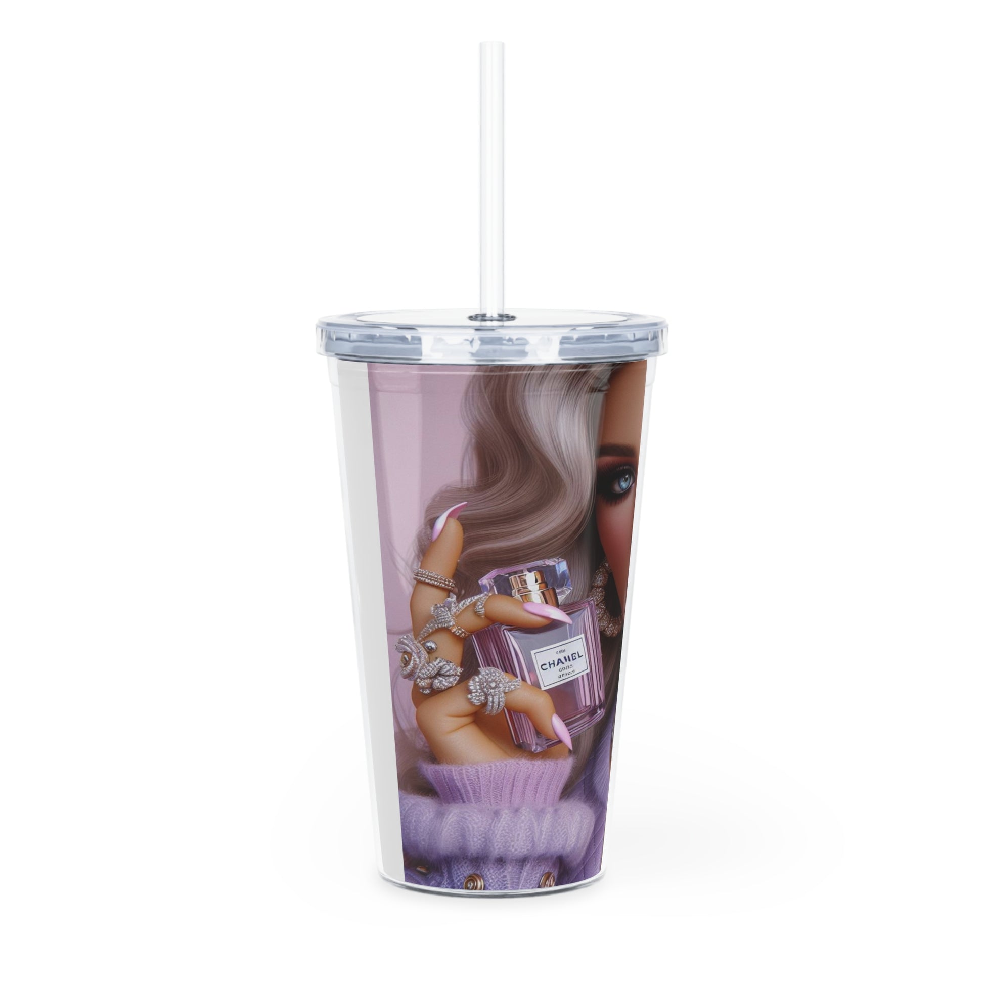 Chanel Please Tumbler with Straw Mug Printify