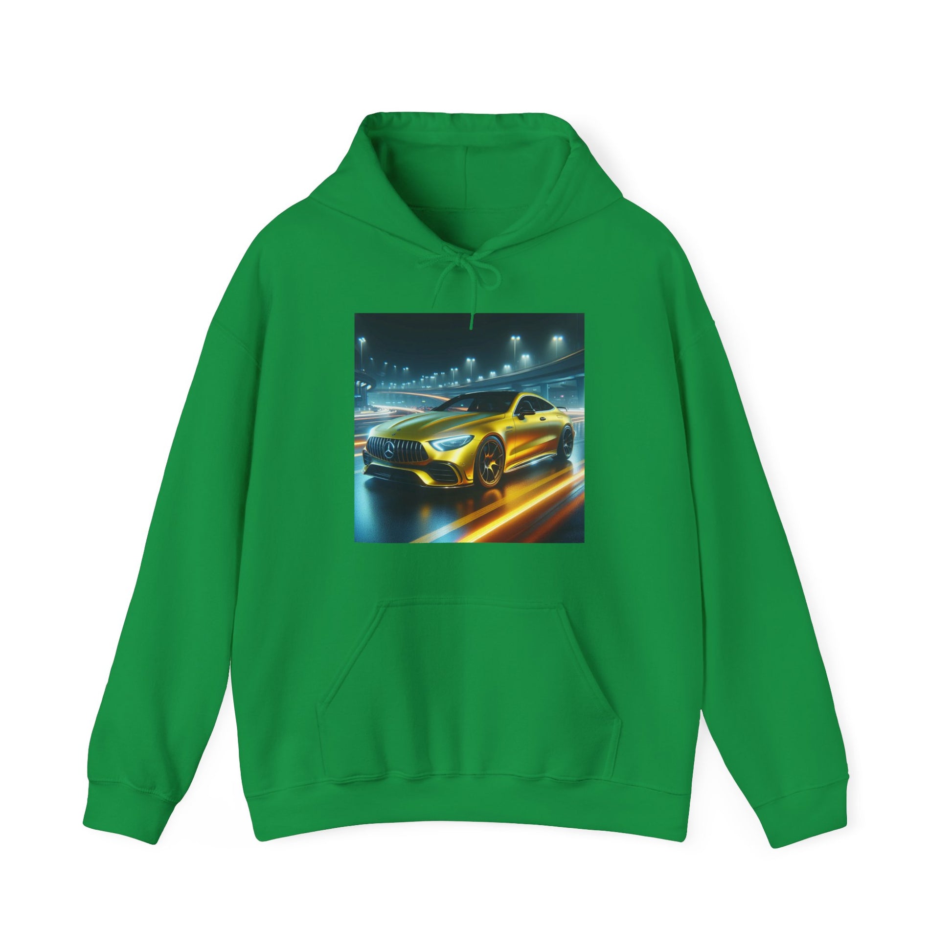 Yellow Mercedes Hoodie Hoodie Printify Irish Green S