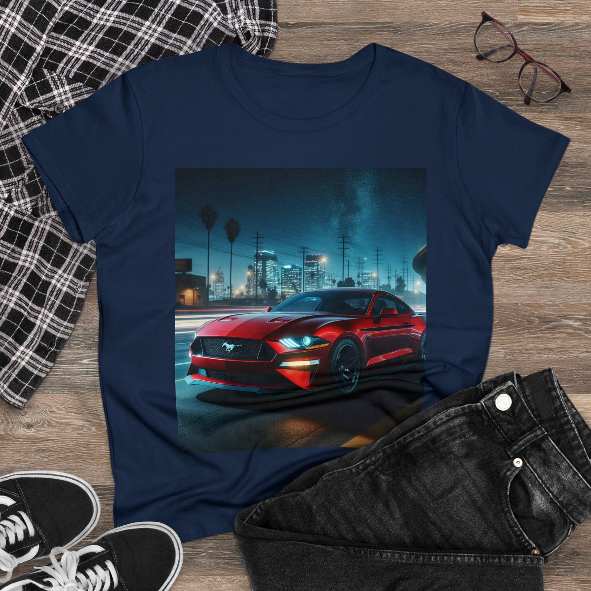 Red Mustang T-Shirt T-Shirt Printify