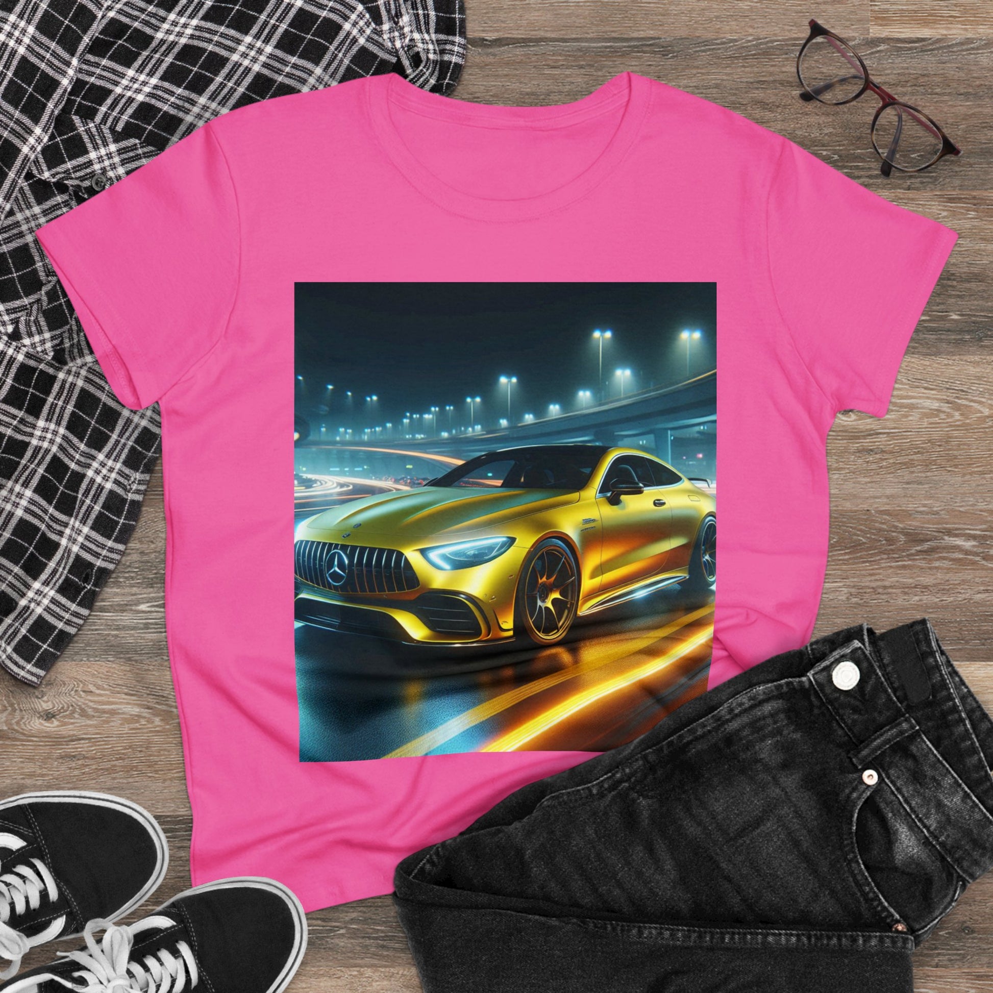 Yellow Mercedes T-Shirt T-Shirt Printify