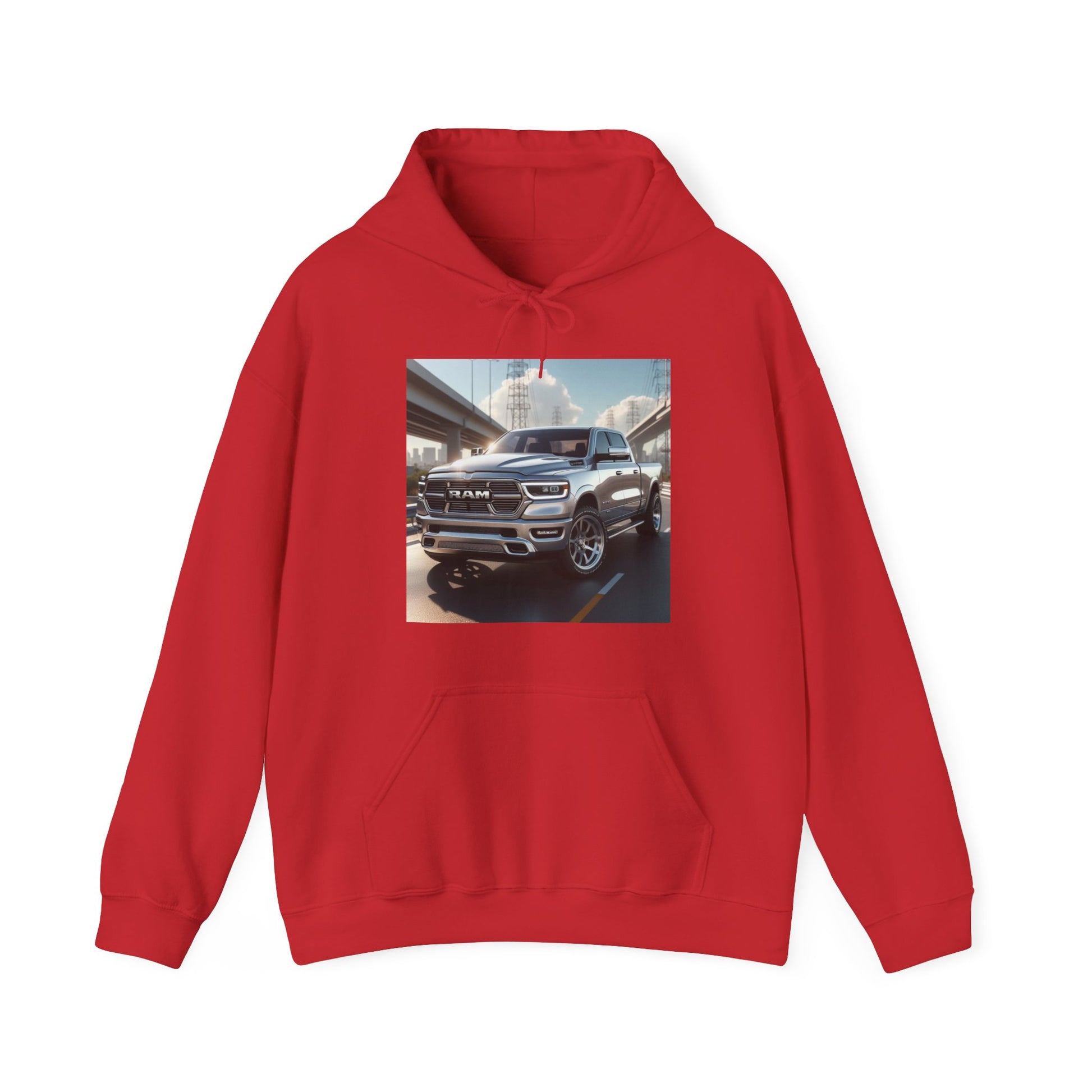 Silver Dodge Ram Hoodie Hoodie Printify Red S