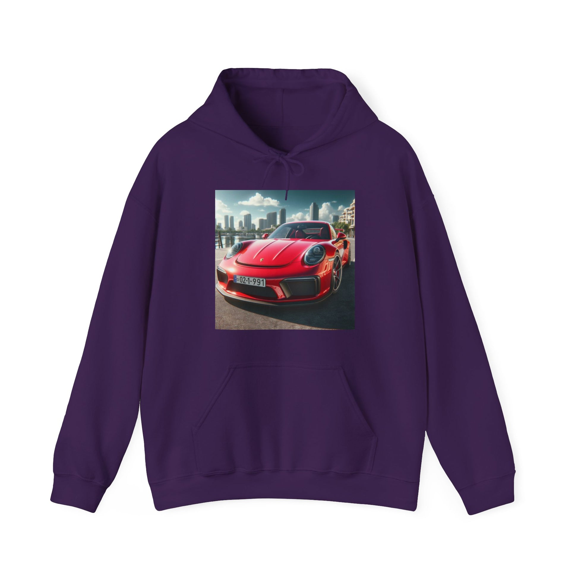 Red Porsche Hoodie Hoodie Printify Purple S