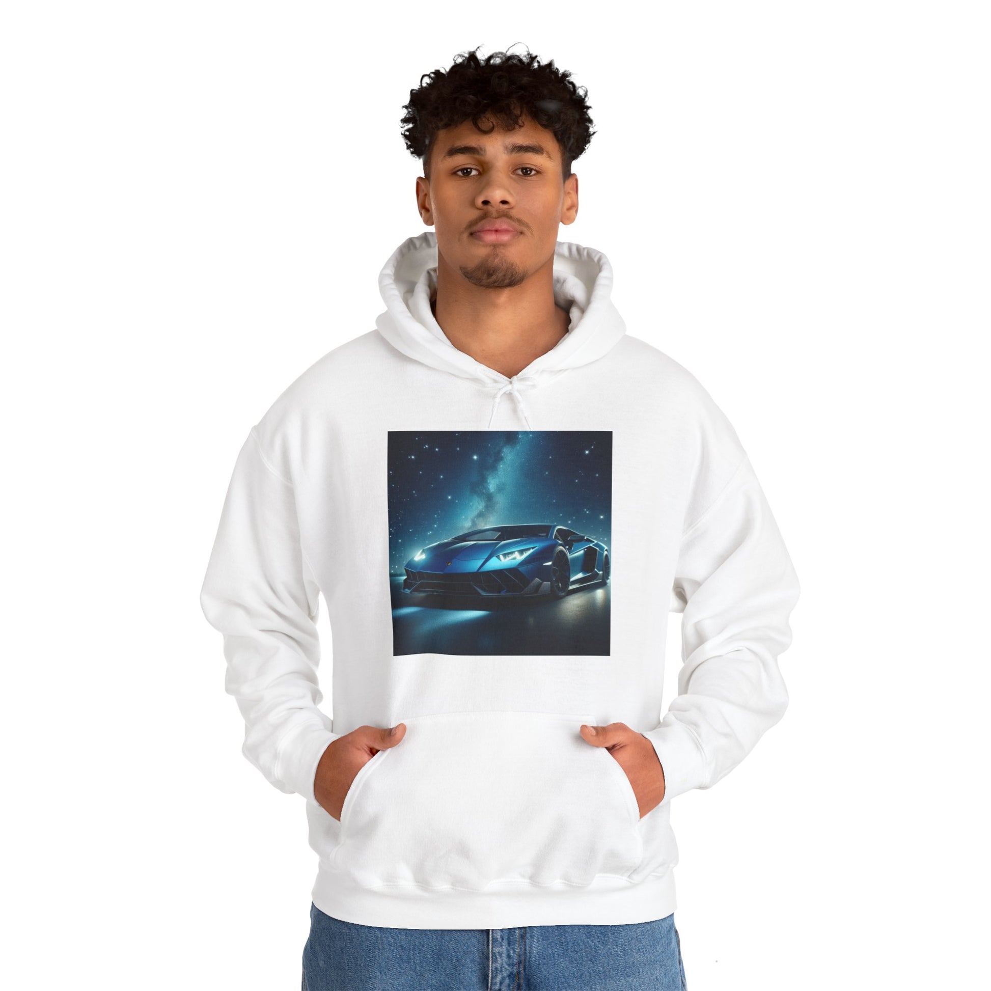 Blue Lamborghini Hoodie Hoodie Printify