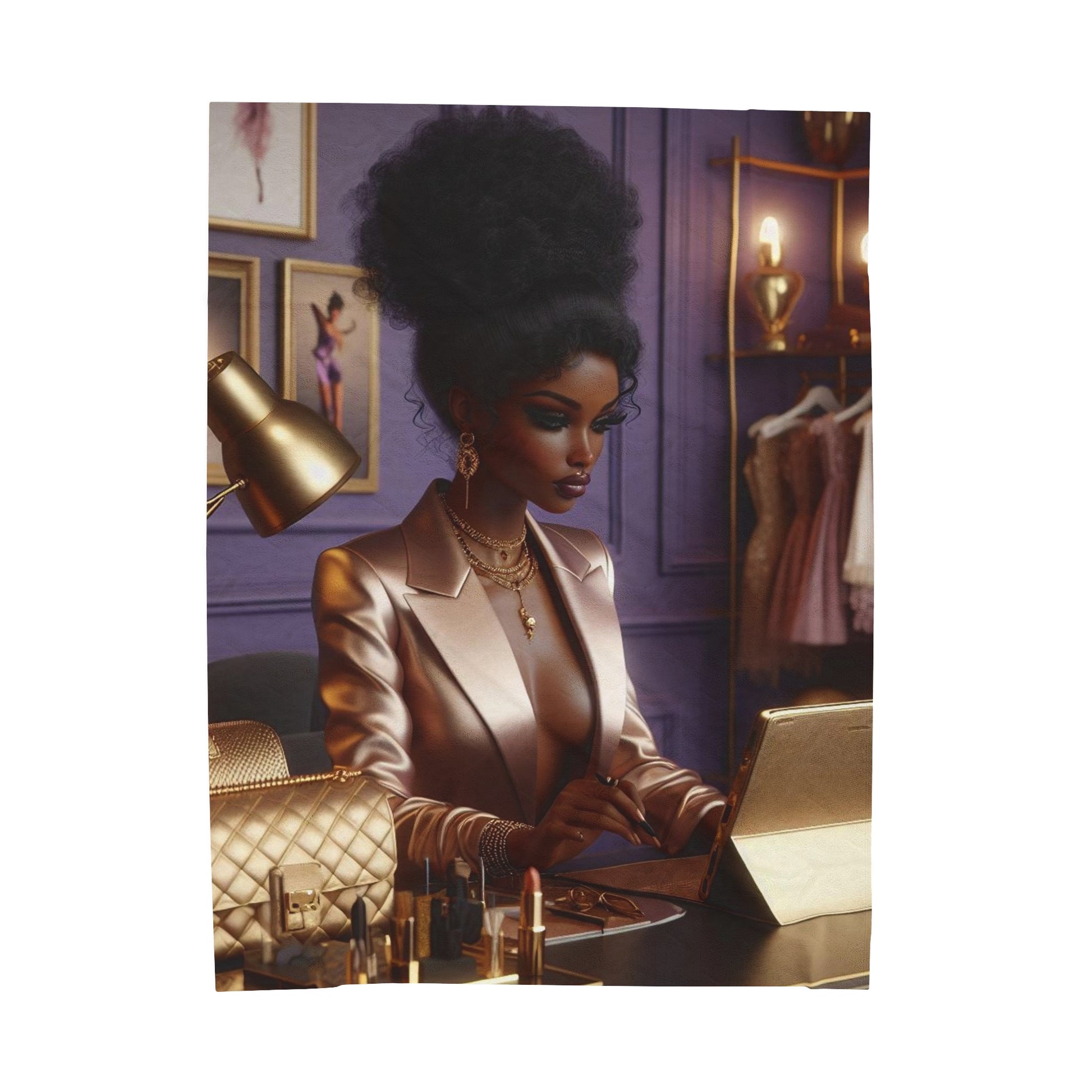 Fashion and Beauty Plush Blanket blankets Printify 60" × 80"