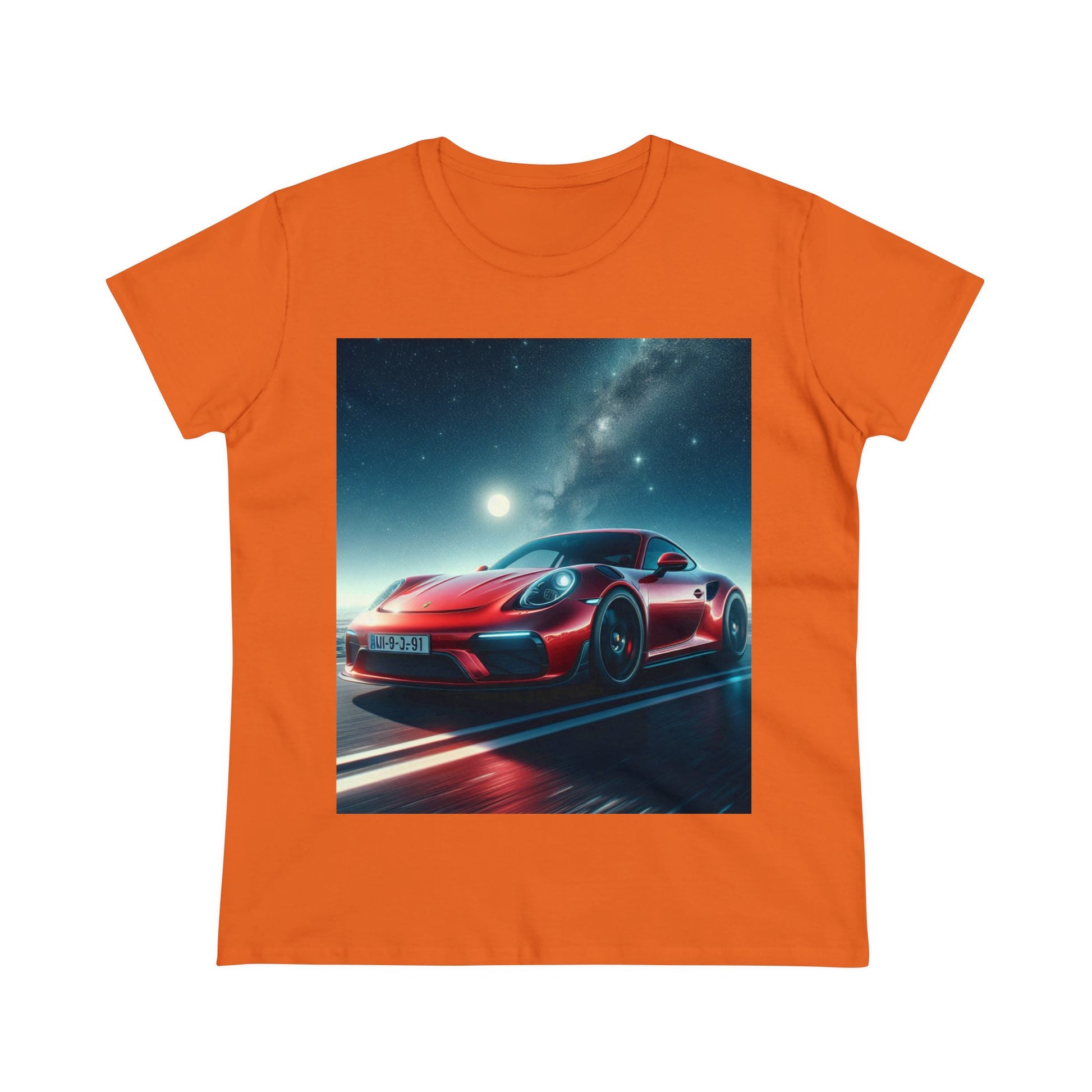 Red Porsche T-Shirt T-Shirt Printify Orange S