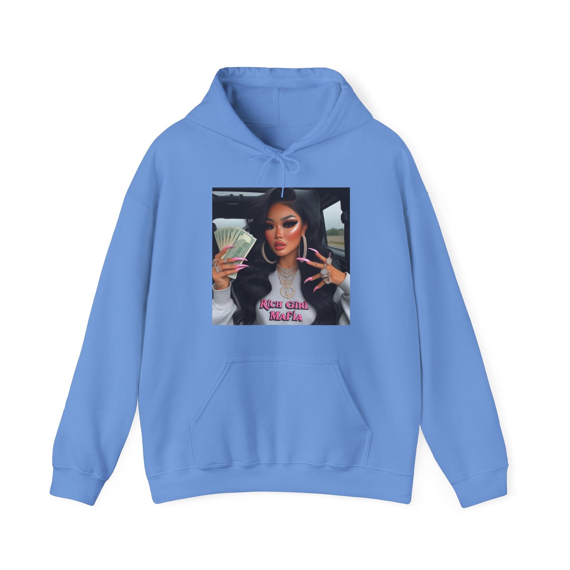 Rich Girl Mafia Hoodie Hoodie Printify Carolina Blue S