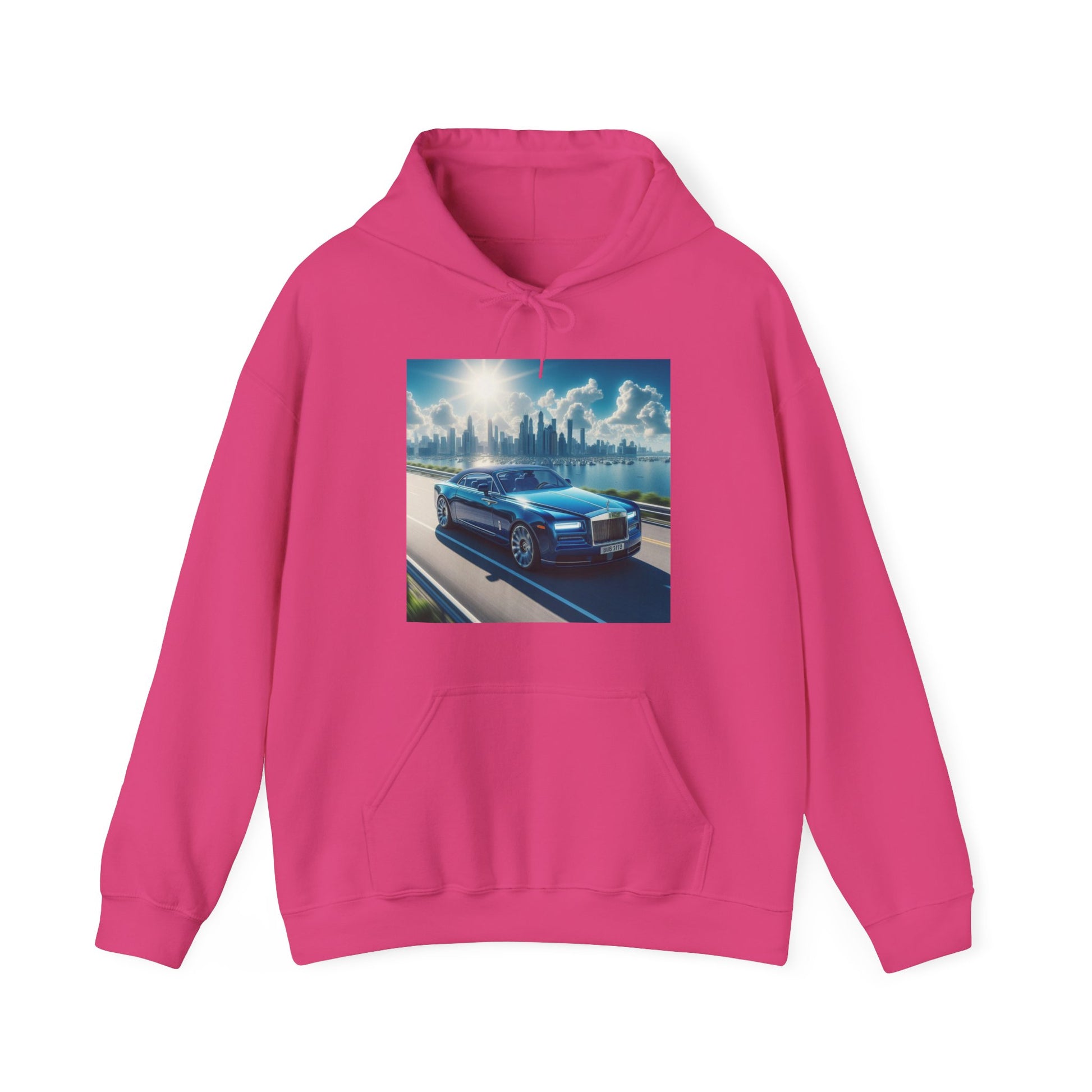 Blue Rolls Royce Hoodie Hoodie Printify Heliconia S
