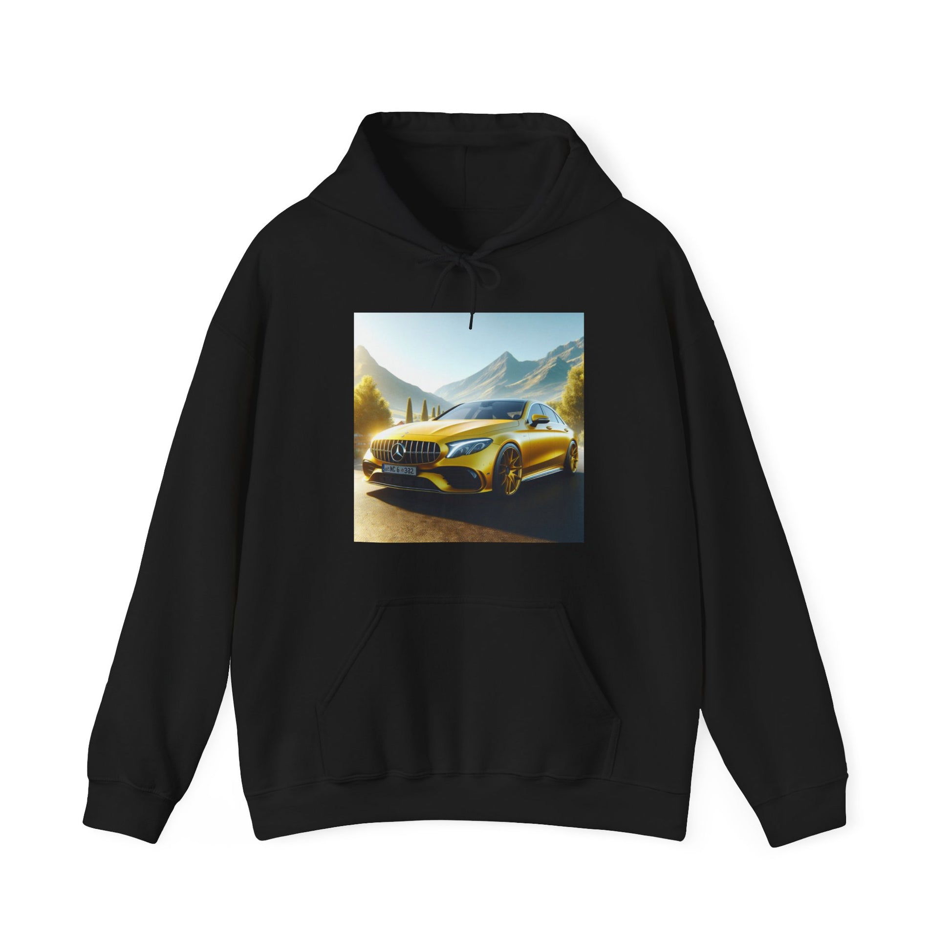Yellow Mercedes Hoodie Hoodie Printify Black S